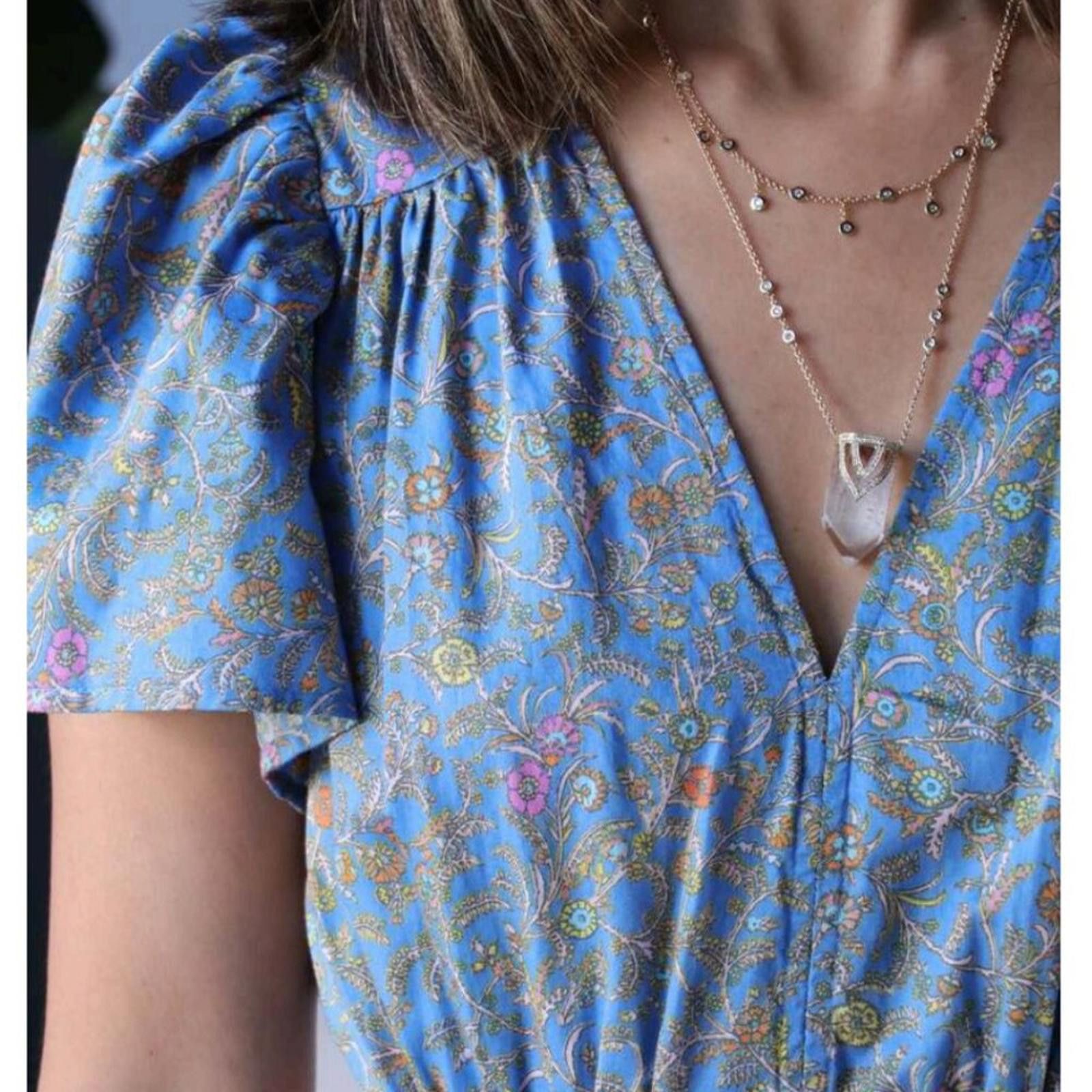 Xirena XíRENA Gabrielle Cutout Dress In Bleu Flora Size XS NWT Size XS / US 0-2 / IT 36-38 - 2 Thumbnail