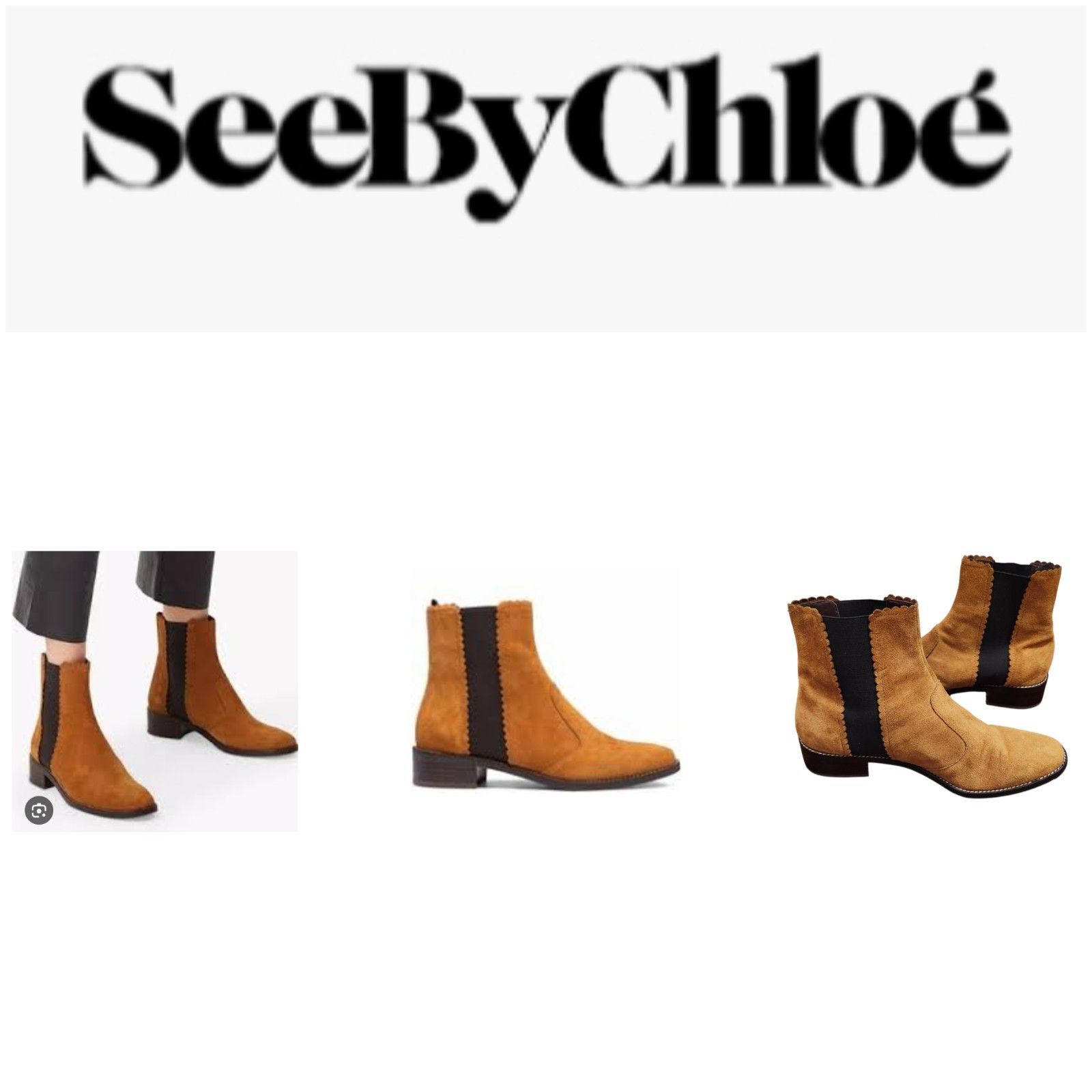 See by Chloe See By Chloe Tan Suede Ankle Size 41 US 10 Scalloped Trim Size US 10 / IT 40 - 1 Thumbnail