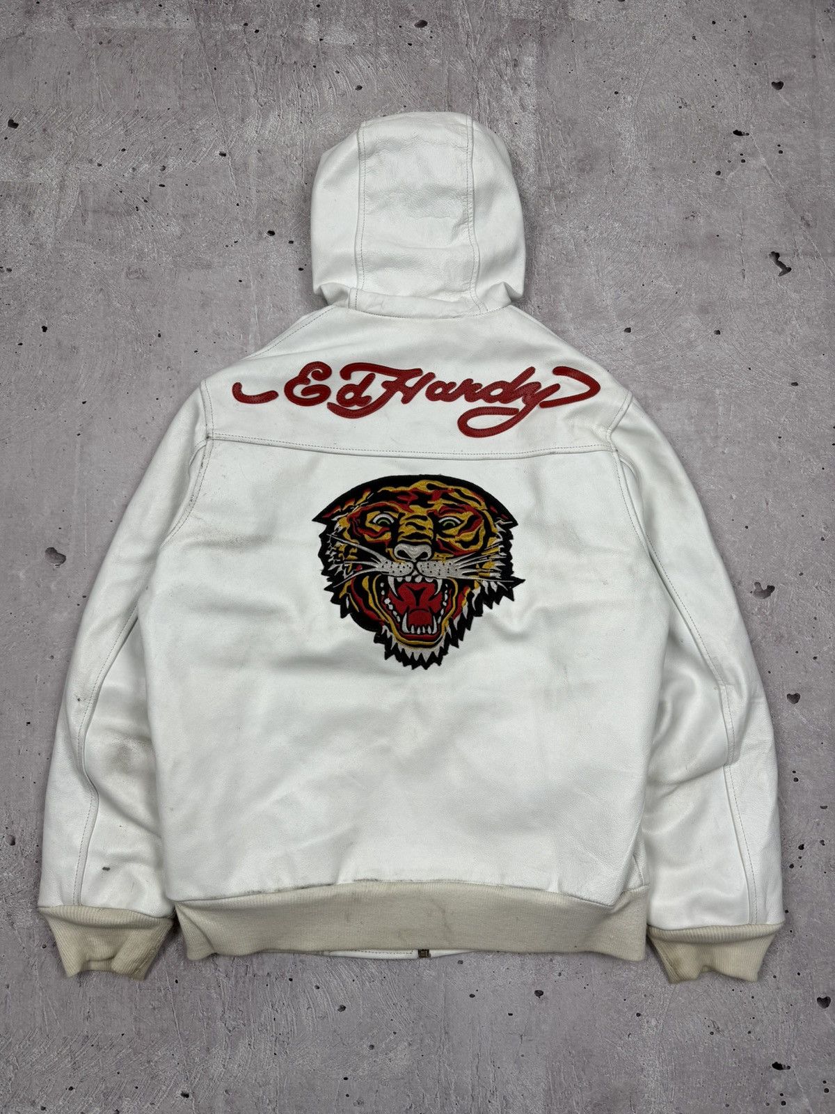 Vintage Y2K Ed Hardy Leather Jacket Bootleg