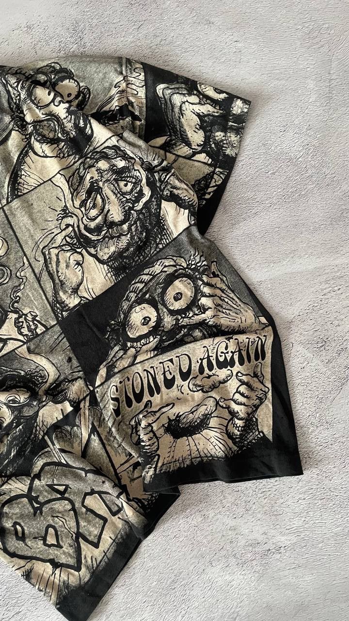 Vintage Rare vintage 90’s Robert Crumb stoned again art AOP t shirt Size US XL / EU 56 / 4 - 3 Thumbnail