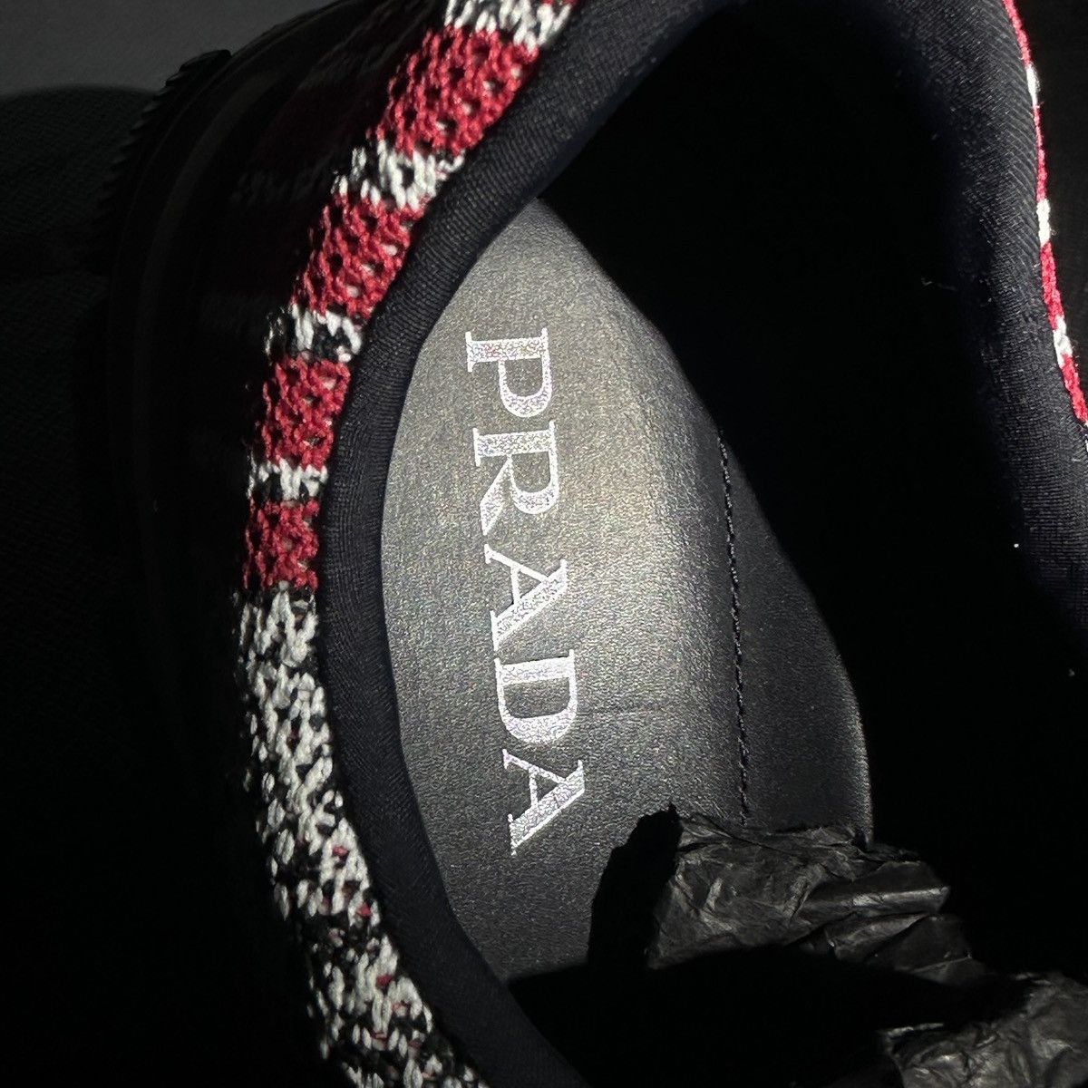 Prada PRADA Crossection Slip-On Knit Red/Black/Grey, Size 10.5 Size US 10.5 / EU 43-44 - 25 Thumbnail