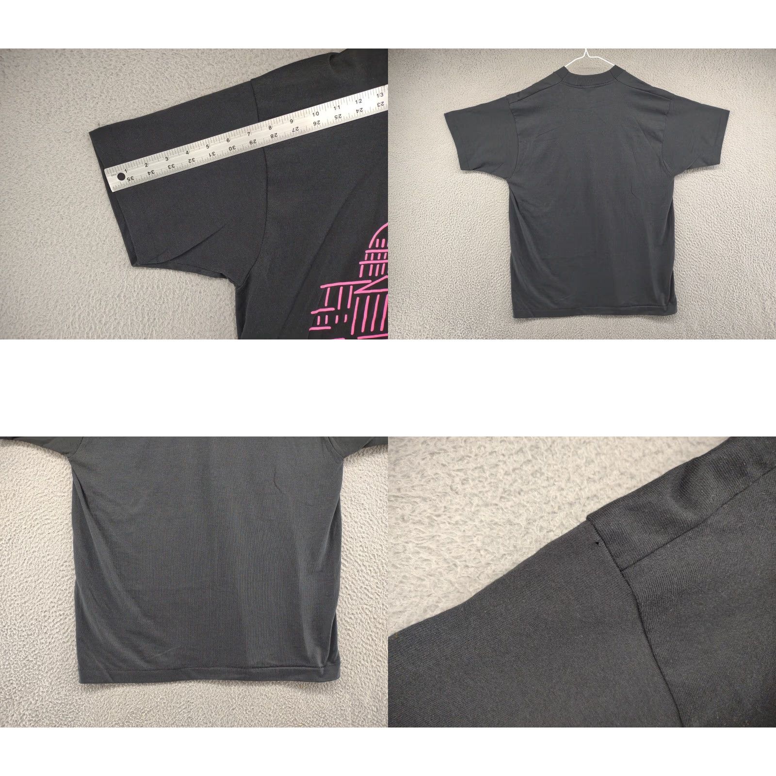 Fruit Of The Loom VINTAGE Washington DC Neon Skyline Single Stitch T-Shirt Men's Large Nike Size US L / EU 52-54 / 3 - 8 Thumbnail