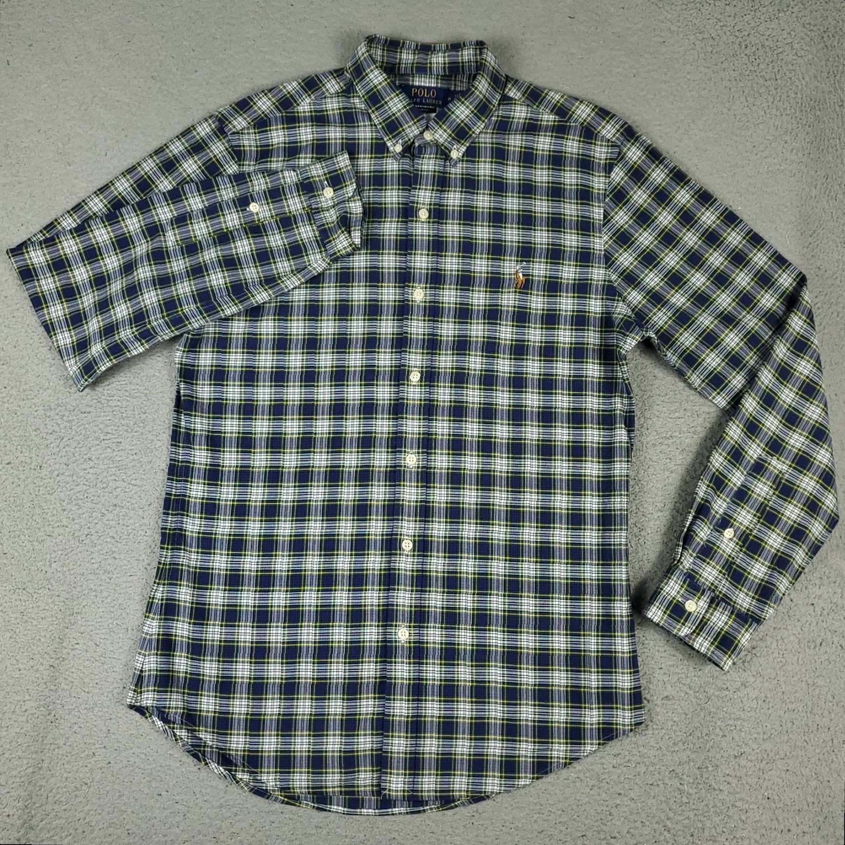 Ralph Lauren Ralph Lauren Shirt Mens Medium Blue Plaid Slim Fit Pony Button Up Long Sleeve Size US M / EU 48-50 / 2 - 3 Thumbnail