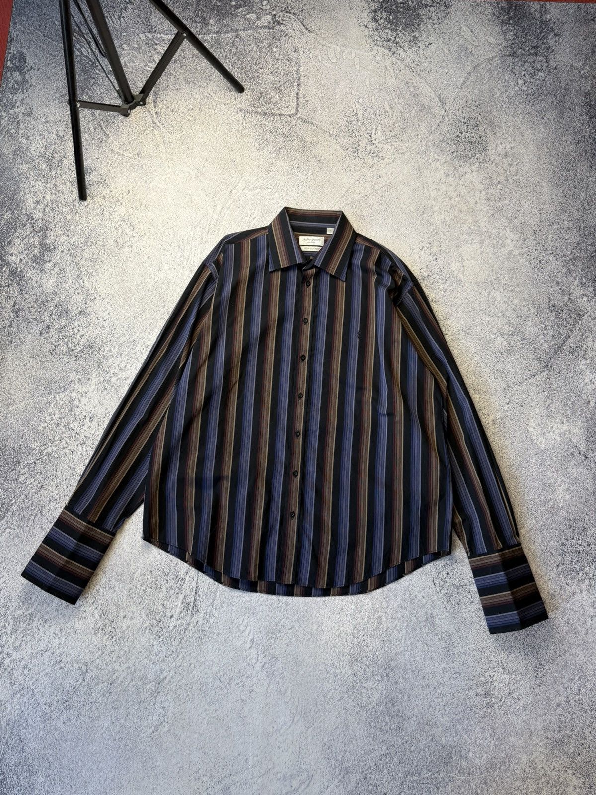 Vintage Yves Saint Laurent Classic Wedding Shirt with Cufflinks Size US XL / EU 56 / 4 - 4 Thumbnail