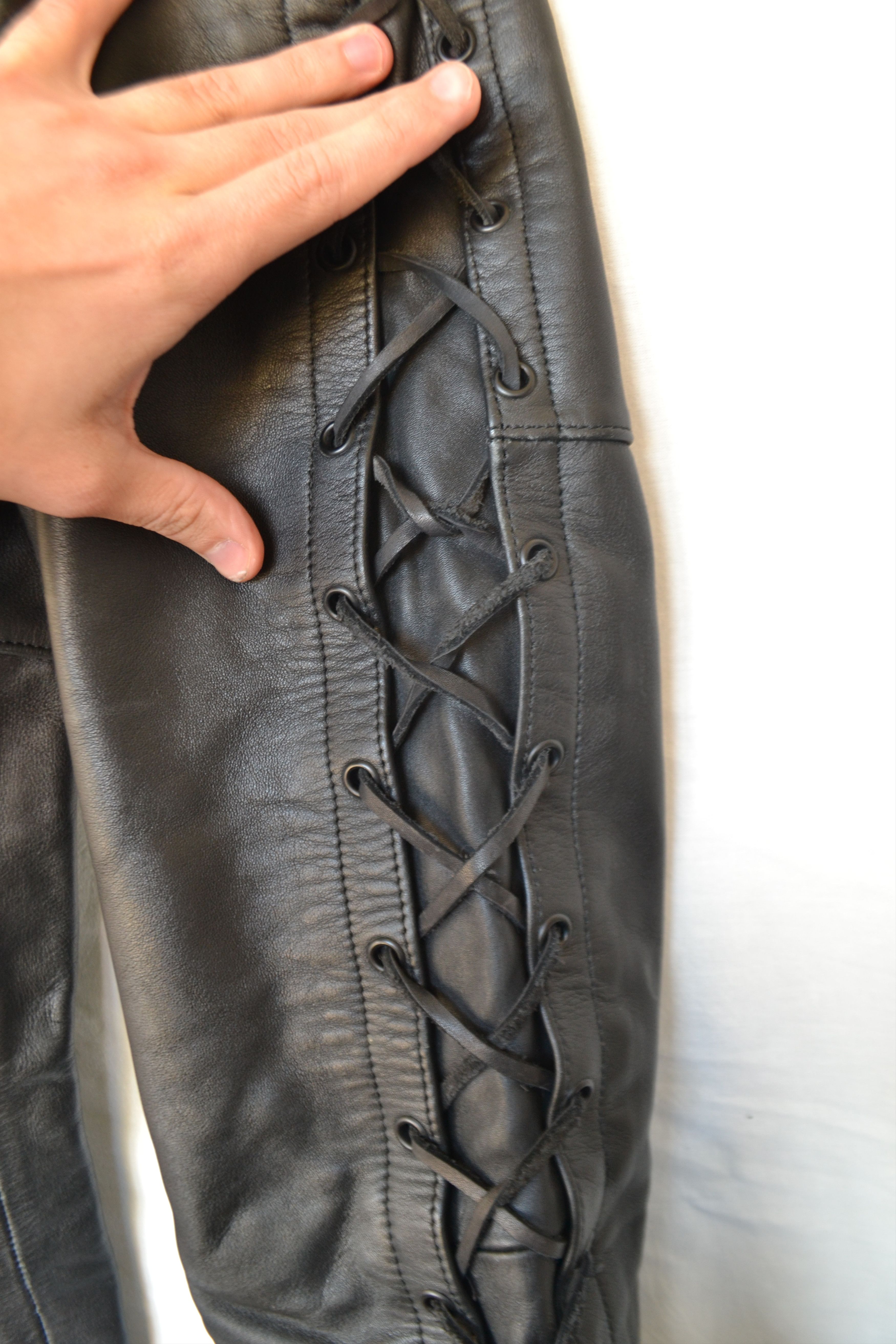 Leather × Vintage Leather pants vtg Size 28" / US 6 / IT 42 - 3 Thumbnail