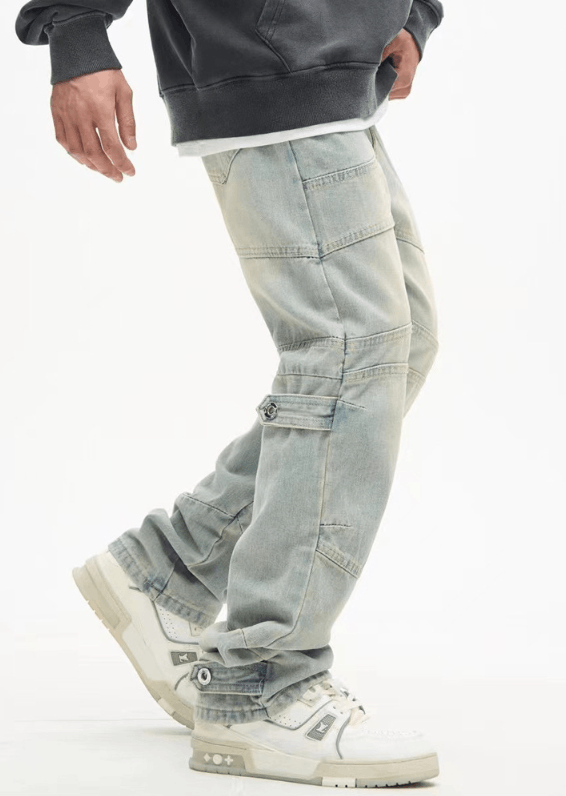 Japanese Brand × Jean American retro street washed wrinkled casual jeans Size US 32 / EU 48 - 4 Thumbnail