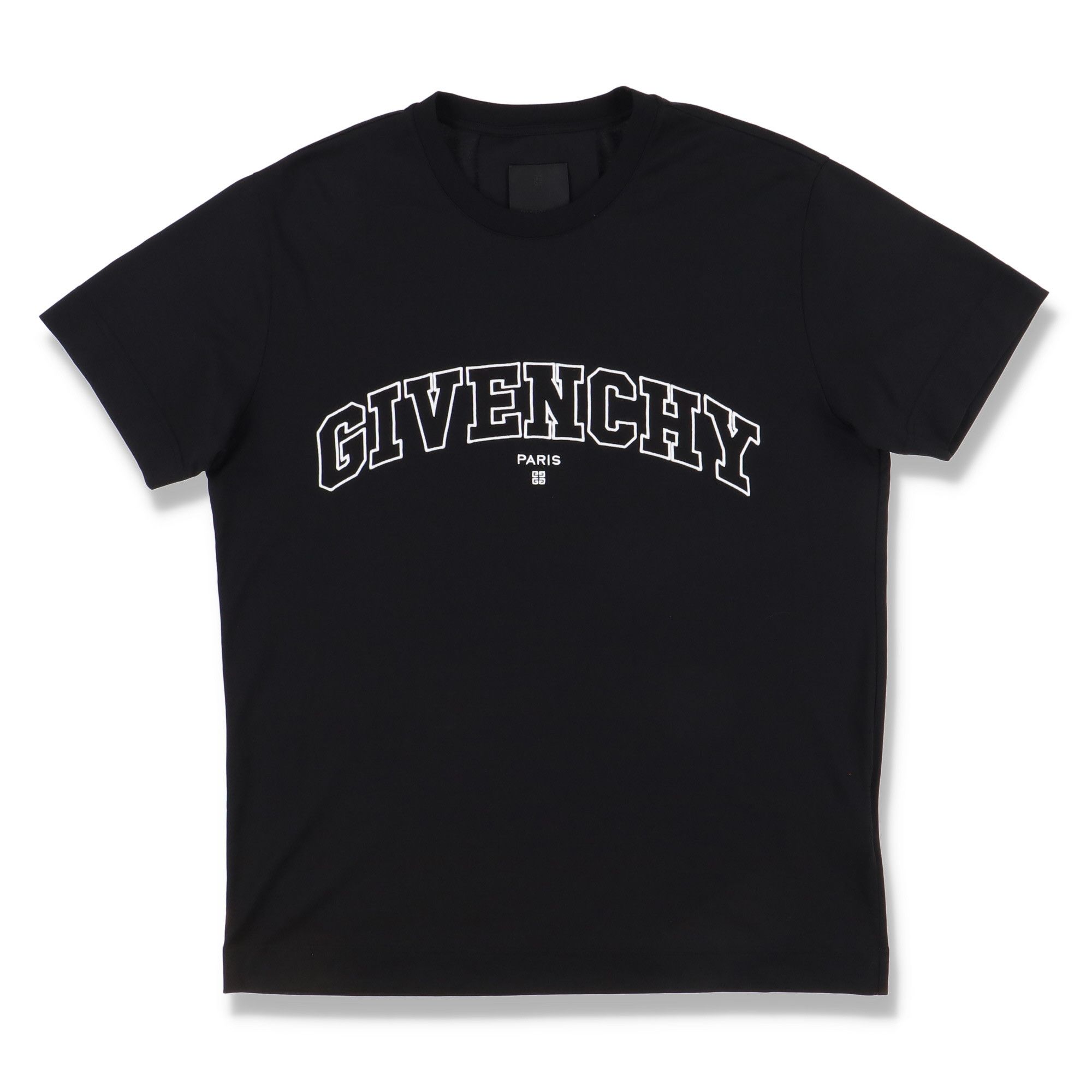 Givenchy Black Embroidered College Arch Logo T-Shirt Size US M / EU 48-50 / 2 - 1 Thumbnail