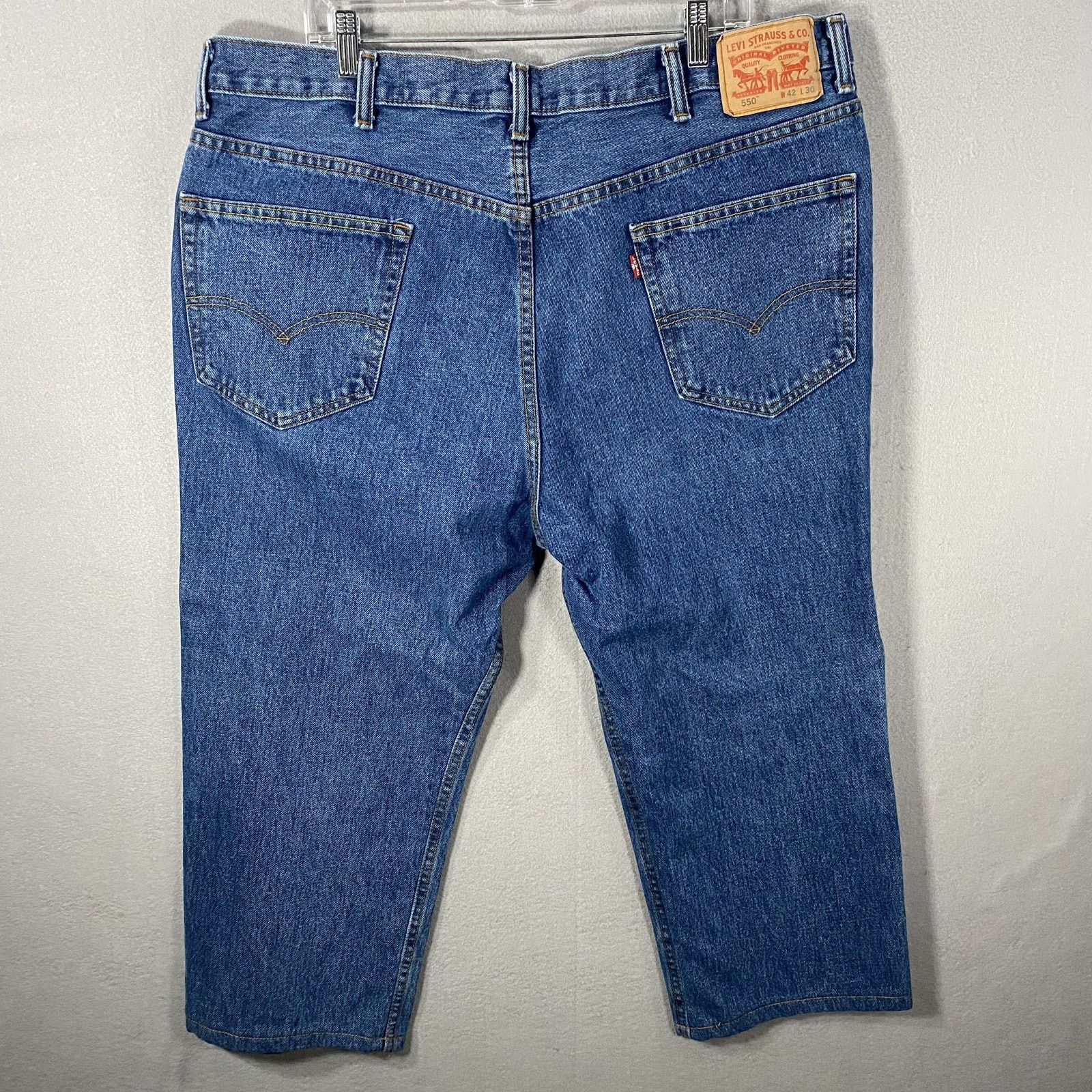 Levi's Levis 550 Denim Blue Jeans Straight Leg Pants Mens W42 x L30 Size US 42 / EU 58 - 4 Thumbnail