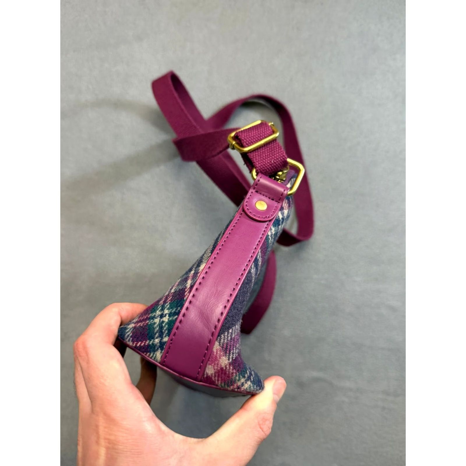 Vintage NESS Wool Blend Shoulder Bag Purple Women Size ONE SIZE - 4 Thumbnail