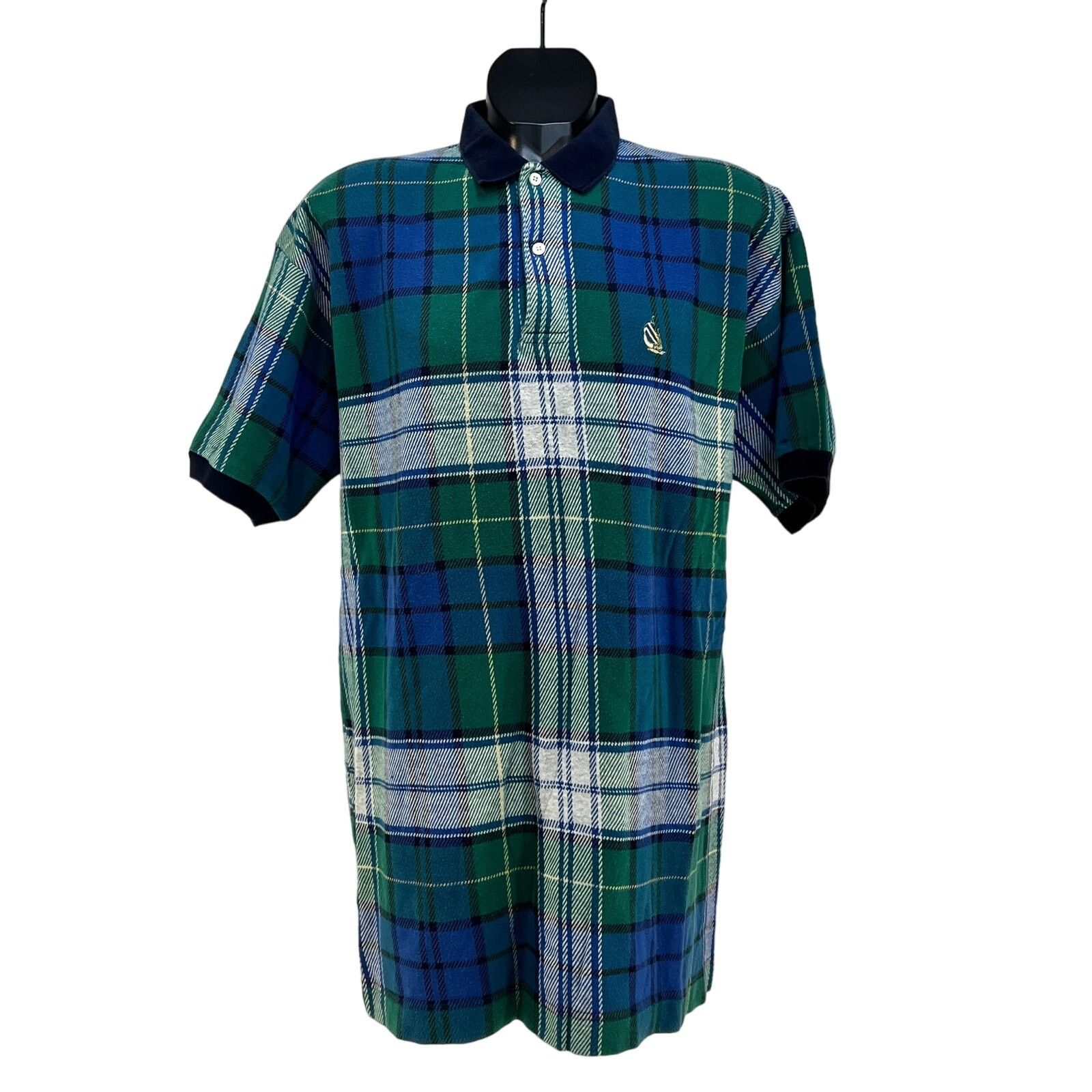 Vintage Vintage 80s Nautica Plaid Polo Shirt Green White Golf Size US XL / EU 56 / 4 - 1 Thumbnail