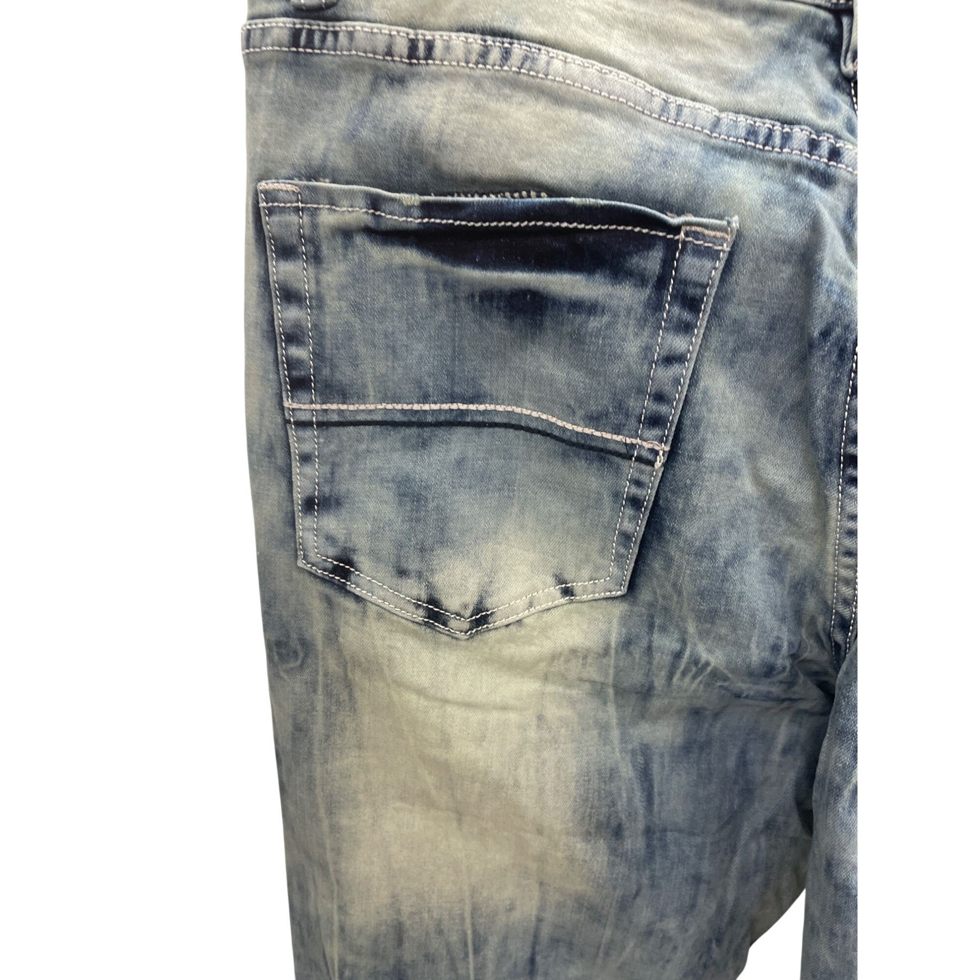 Other Black Premium Mens blue acid distressed Boot Cut Denim Jeans Size US 34 / EU 50 - 17 Thumbnail