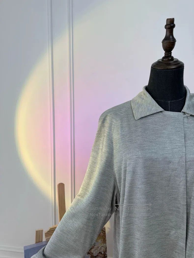 Hermes Hermes Silk Long Coat, Silver Gray Size XS / US 0-2 / IT 36-38 - 6 Thumbnail