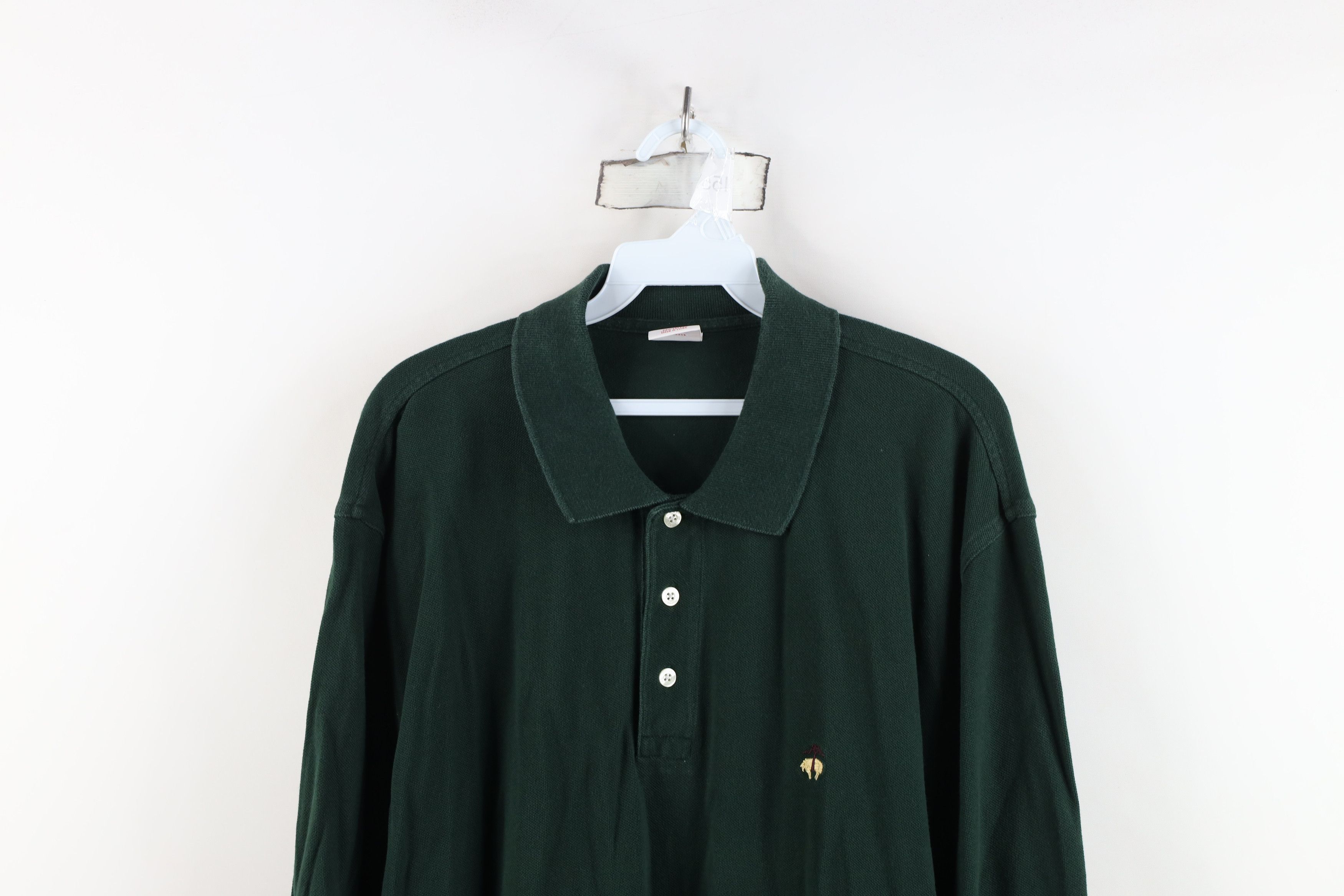 Brooks Brothers Vintage 90s Brooks Brothers Long Sleeve Rugby Polo Green Size US XL / EU 56 / 4 - 2 Thumbnail