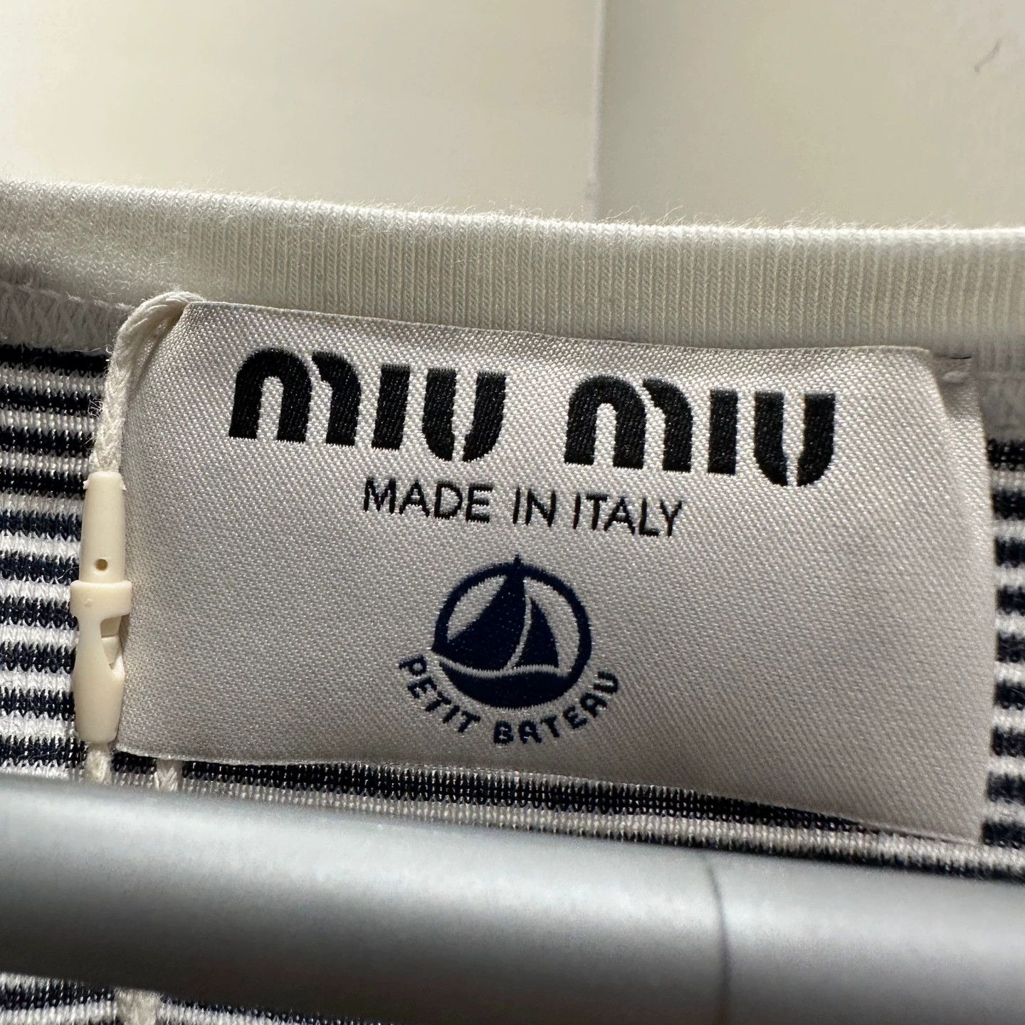 Miu Miu MIU MIU apr708 striped logo short tee XL cotton Size XL / US 12-14 / IT 48-50 - 3 Thumbnail