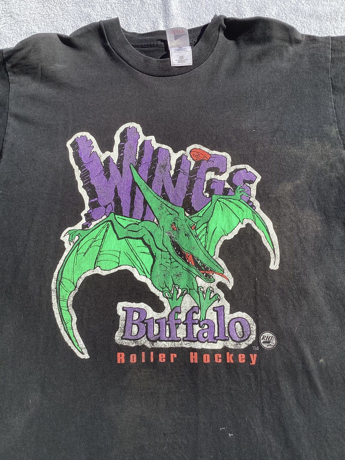 Other Vintage 90s wings Buffalo roller hockey single stitch Tee Size US XL / EU 56 / 4 - 2 Thumbnail