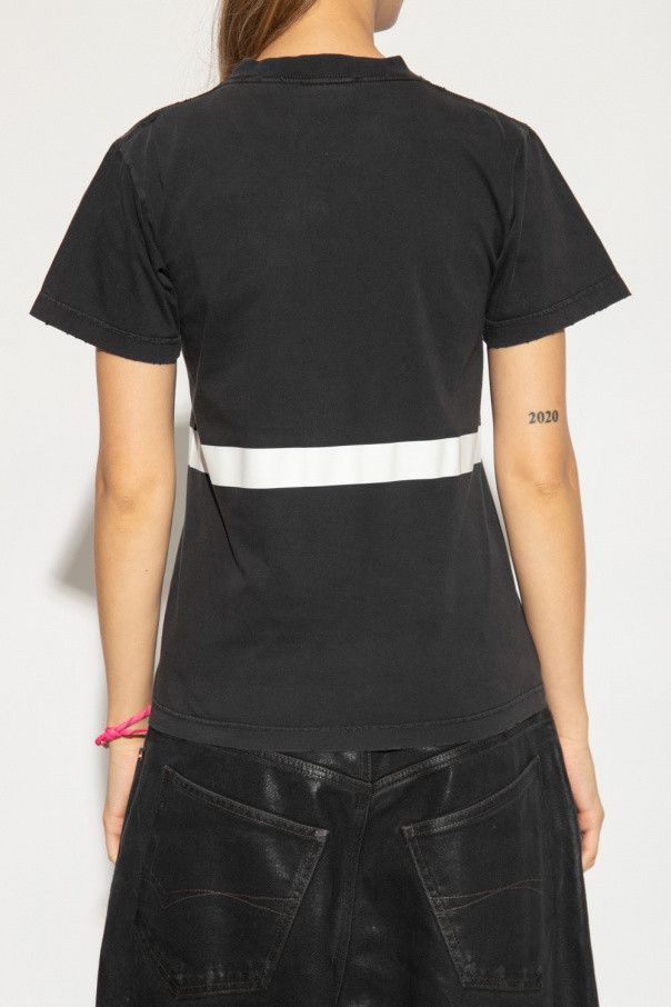 Balenciaga o1la1rc1a1024 360 Small Fit Tubular T-Shirt in Black/White Size XXS / US 00 / IT 34 - 4 Thumbnail