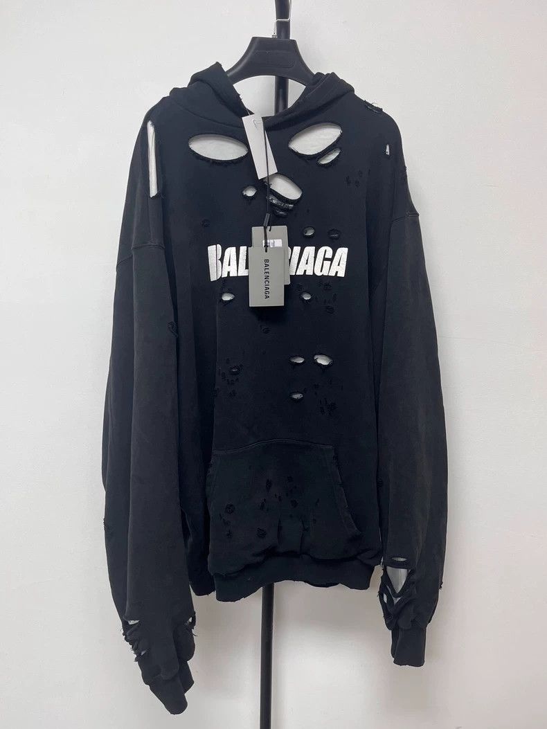 Balenciaga Letter Zip Hooded Long Sleeve Sweatshirt