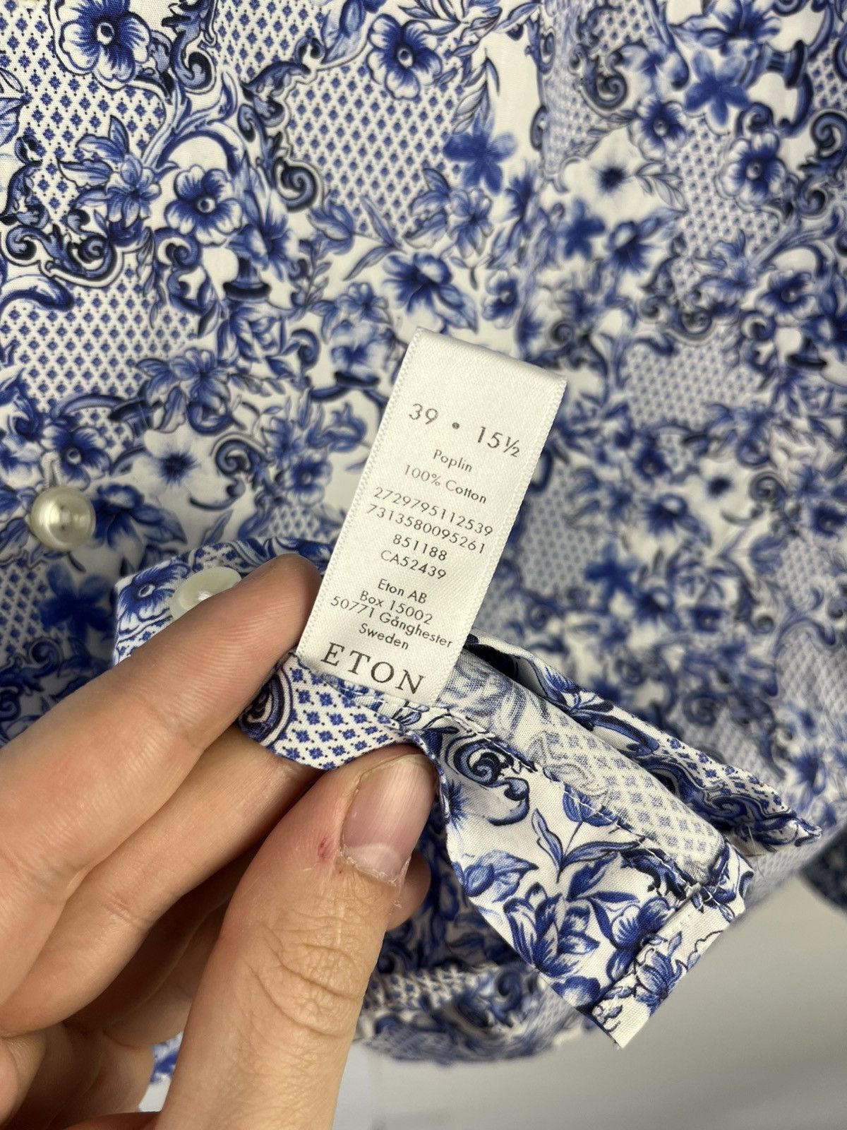 Eton Eton Printed Cotton Long Sleeve Shirt Button Up Size US M / EU 48-50 / 2 - 8 Thumbnail