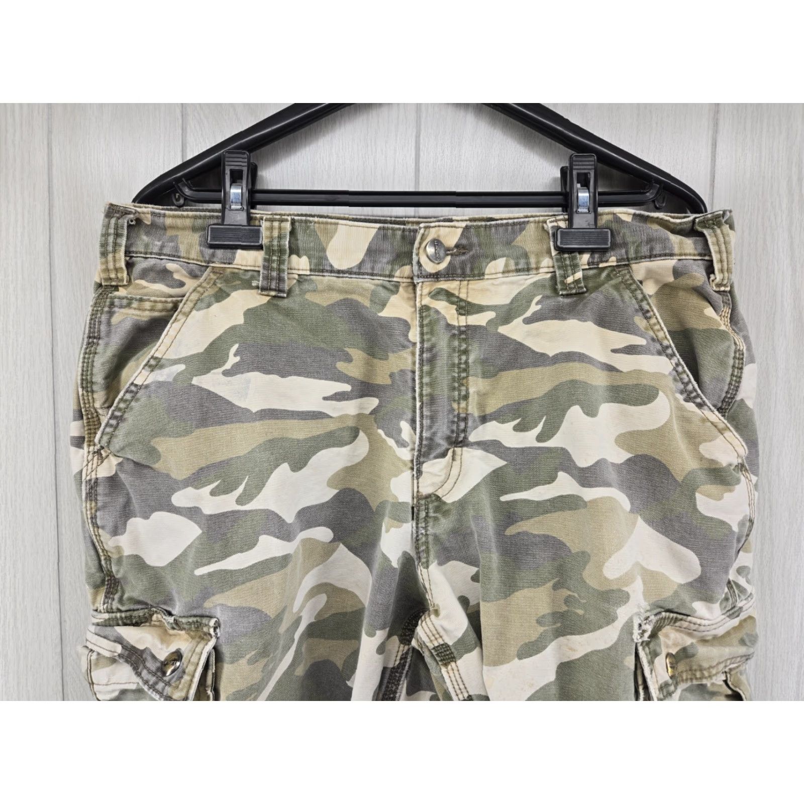 Carhartt VINTAGE Carhartt Camouflage Pants Mens 36x30 Relaxed Fit Cargo Pocket Cotton Canvas 9" Leg Opening 29" Inseam Mens Size US 35 - 2 Thumbnail
