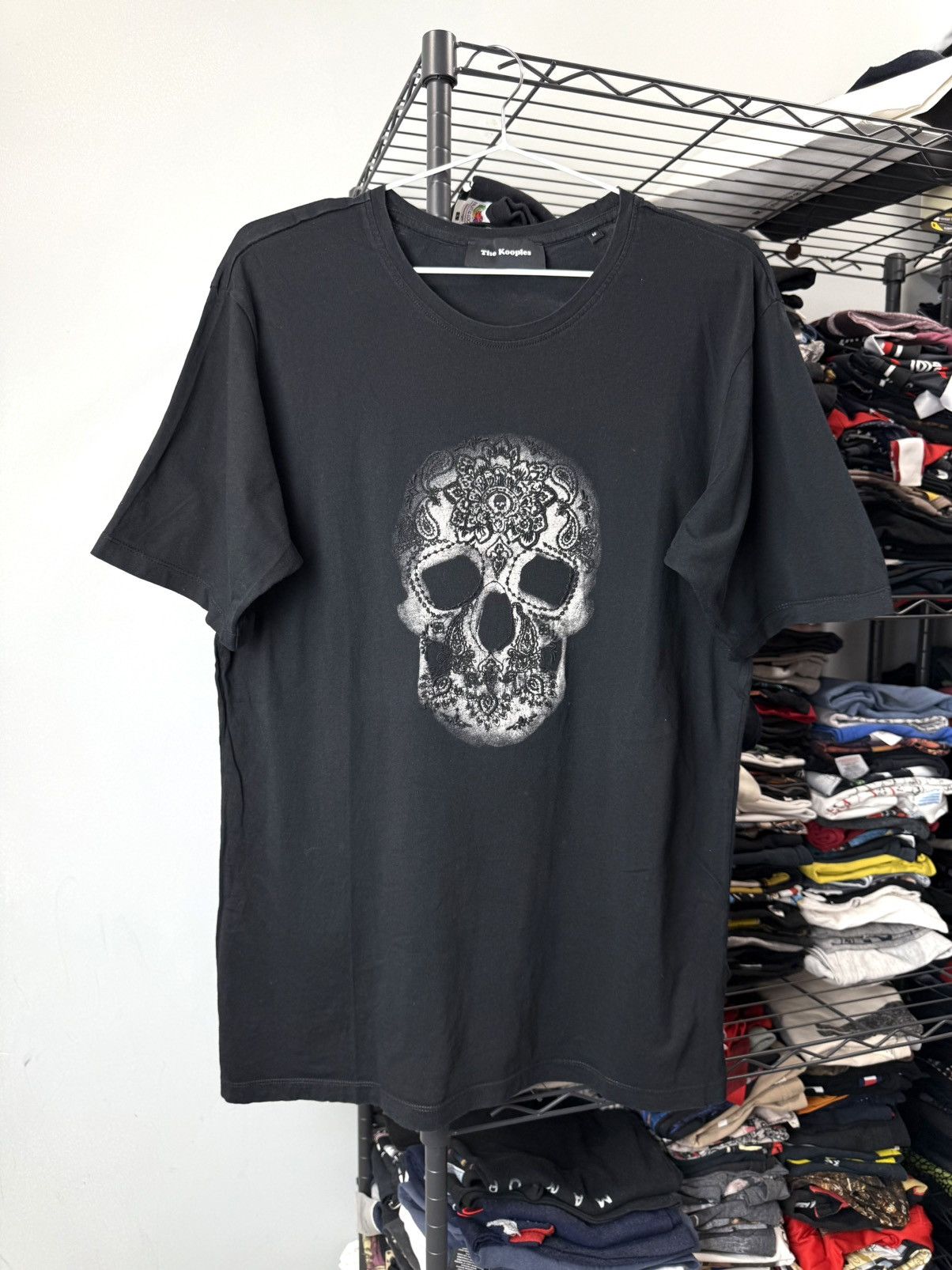 The Kooples Rare! Vintage The Kooples Skull Embroidered Logo T Shirt Size US M / EU 48-50 / 2 - 1 Thumbnail
