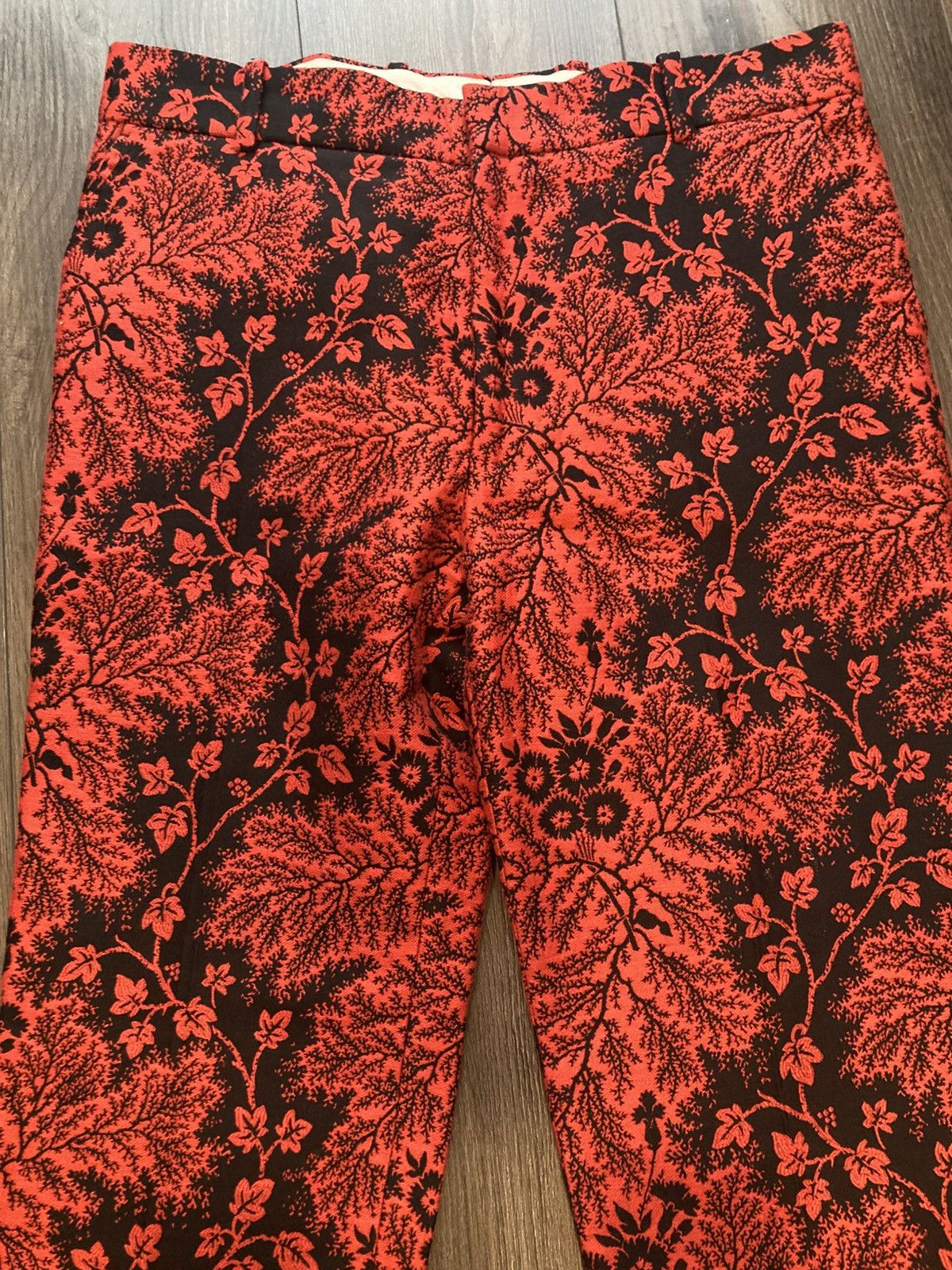 Alexander McQueen Mcqueen Red Ivy Creeper Trousers Size US 30 / EU 46 - 2 Thumbnail
