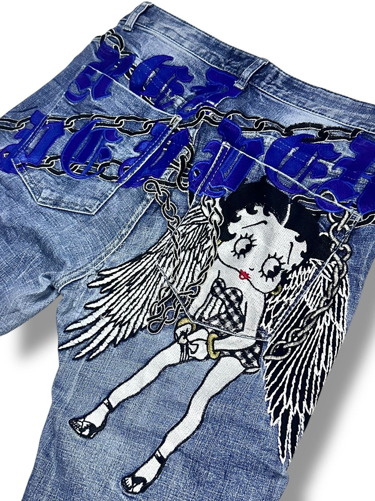 Cartoon Network Red Pepper X Betty Boop Embroidered Vintage Slim Style Faded Size US 33 - 1 Thumbnail