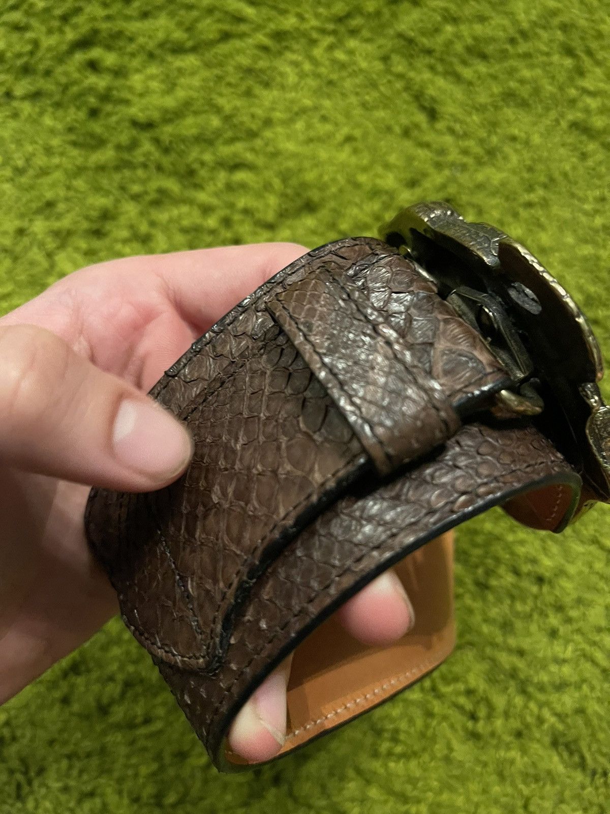 Designer × Genuine Leather 🐍 Real phyton snakeskin belt by Penta Size ONE SIZE - 11 Thumbnail