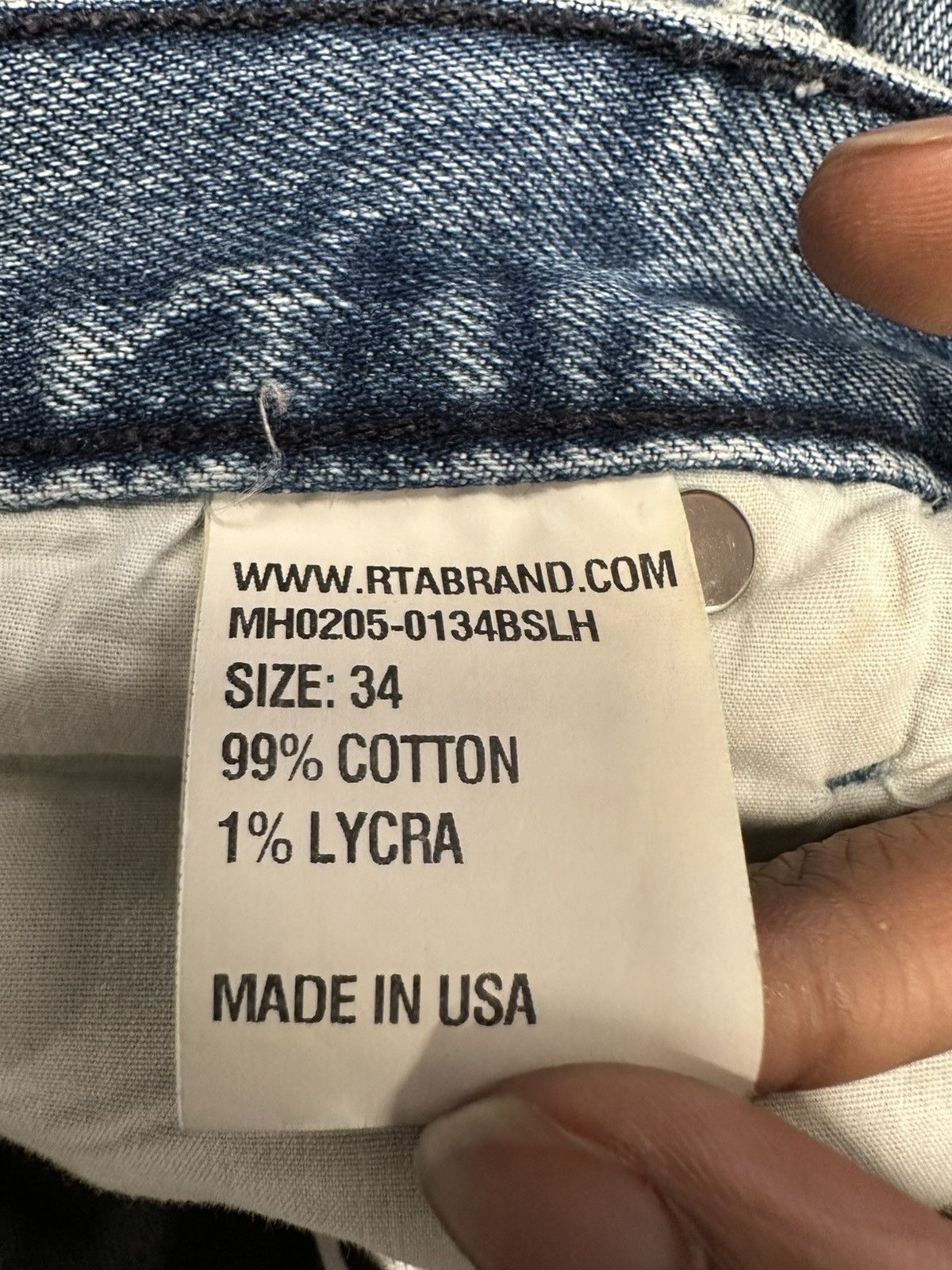 Rta Rta Small Spell Bleach Spots Blue Denim Jeans Size 34 Size US 34 / EU 50 - 5 Thumbnail