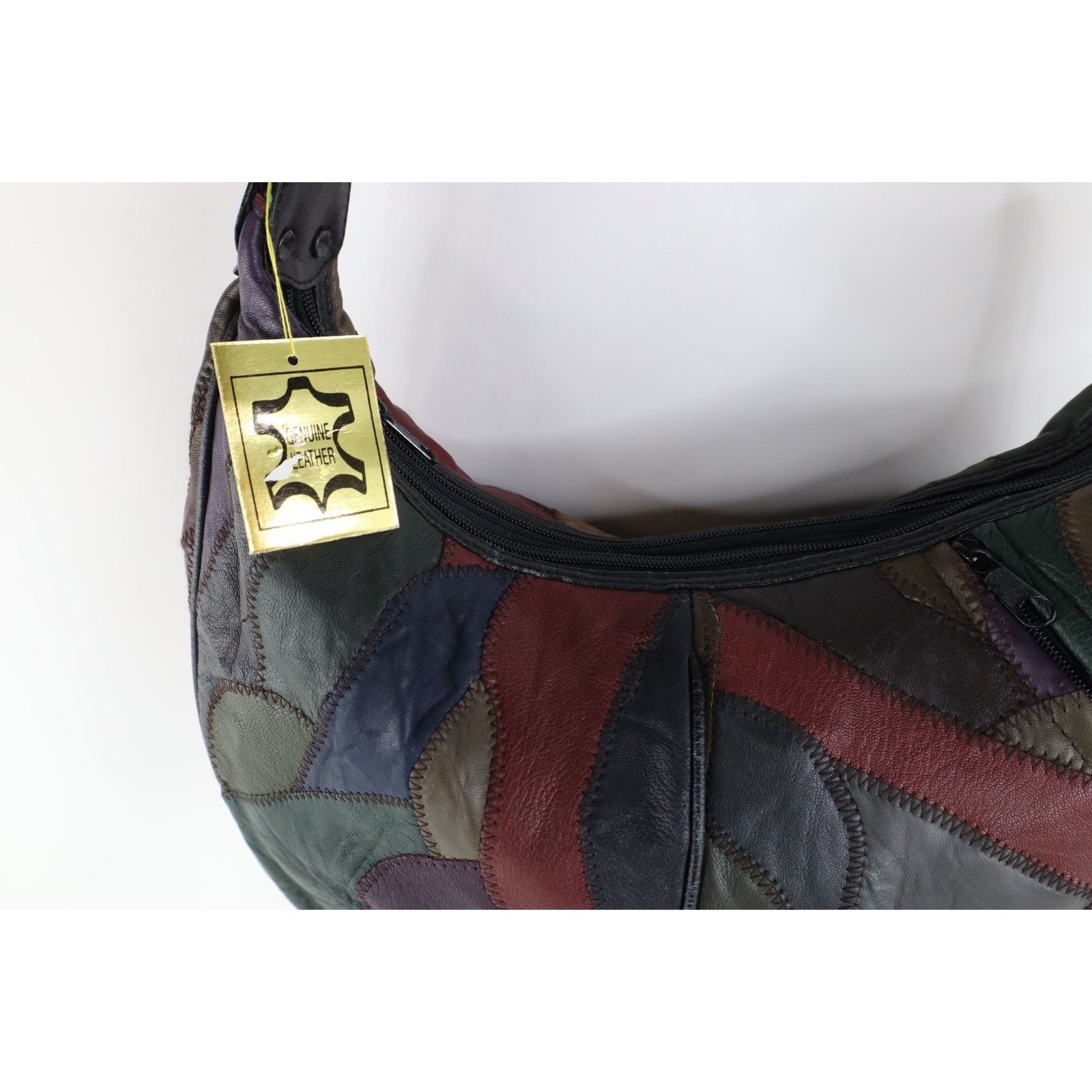 Vintage New Vintage 90s Babydoll Rainbow Patchwork Leather Purse Bag Size ONE SIZE - 3 Thumbnail