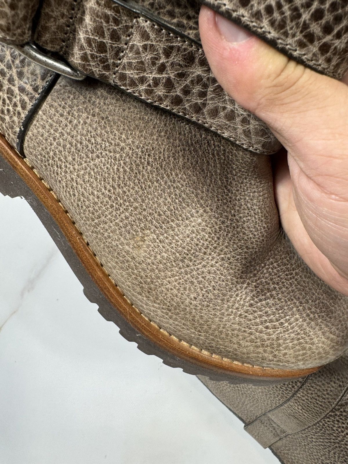 Brunello Cucinelli Brunello Cucinelli Leather Woman's Brown Biker Boot Size US 7.5 / IT 37.5 - 10 Thumbnail