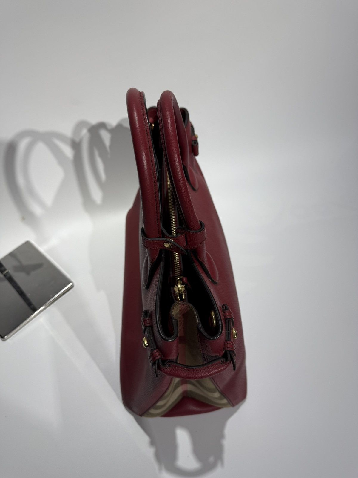 Burberry Burberry House Check Derby Leather Medium Banner Bag Size ONE SIZE - 6 Thumbnail
