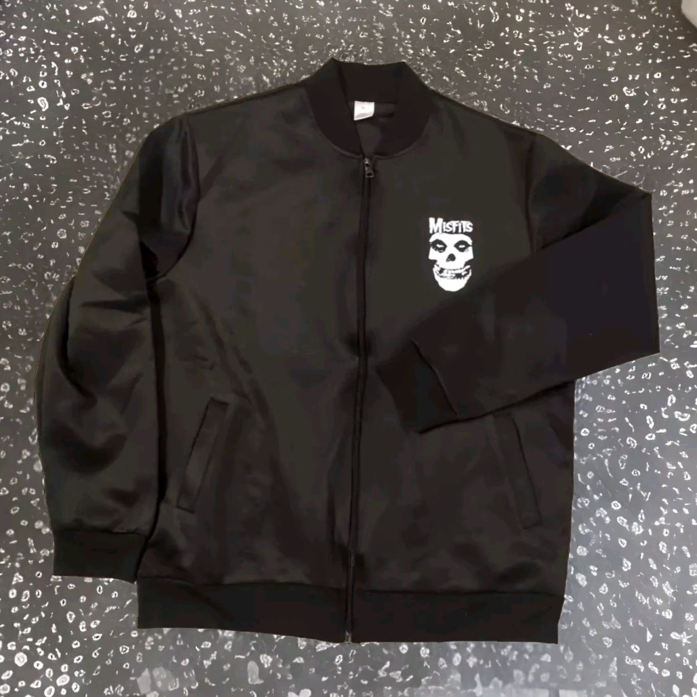 Vintage MISFITS Bomber Jacket Men XL Black Full Zip Logo Zipper Pockets Size US XL / EU 56 / 4 - 6 Thumbnail