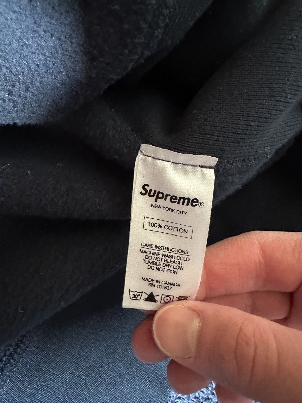Supreme Supreme Script Crewneck Navy Size US M / EU 48-50 / 2 - 4 Thumbnail
