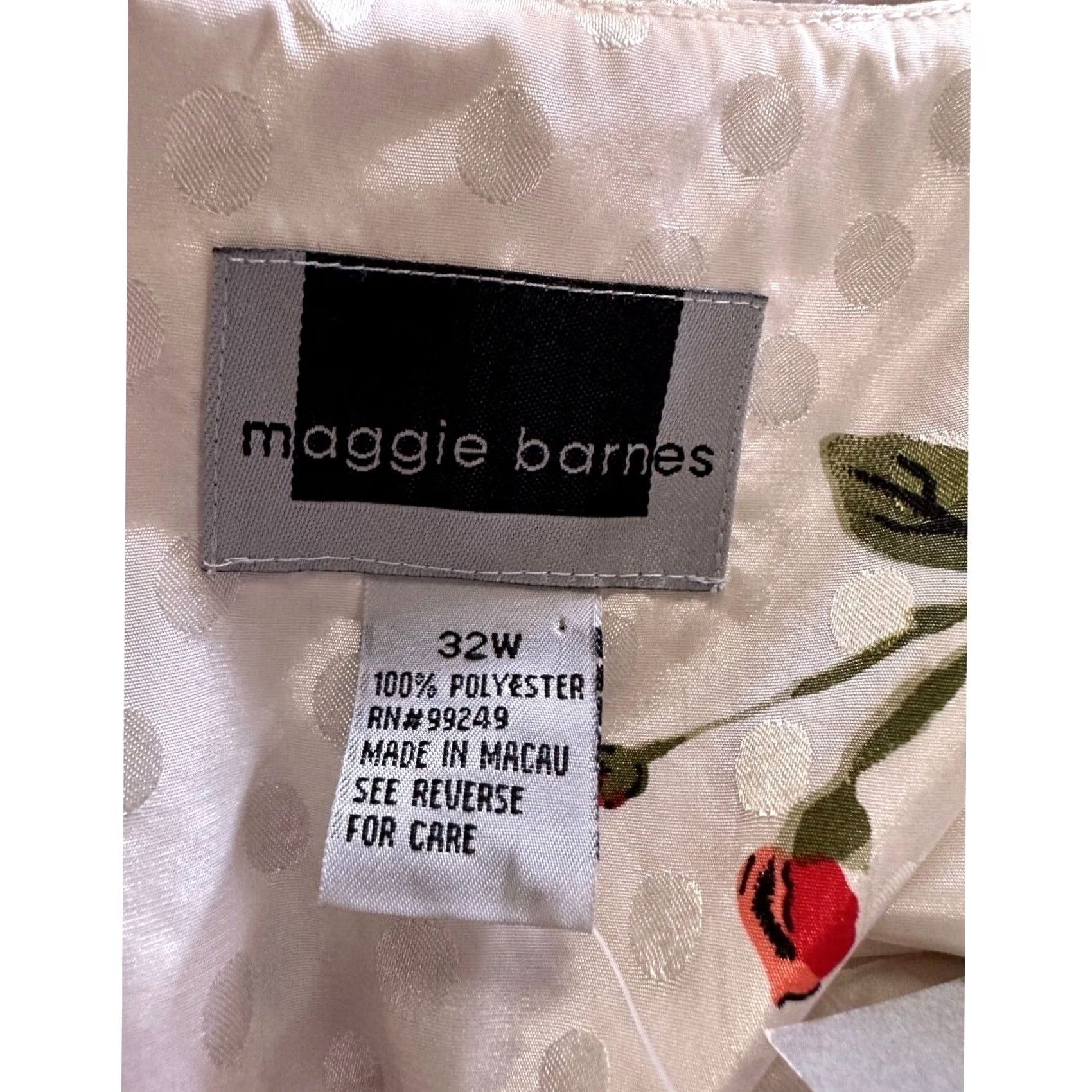 Vintage Maggie Barnes Shirt Womens 32W Plus Ivory Floral Button Up Blouse Top Ladies NEW Size XXS / US 00 / IT 34 - 4 Thumbnail