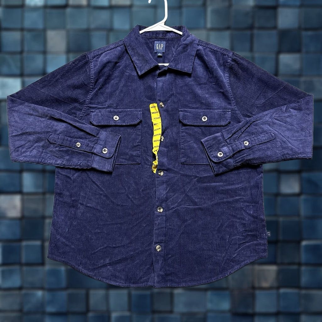 Gap Gap Shirt Mens Medium Blue Corduroy Button Up Long Sleeve Size US M / EU 48-50 / 2 - 1 Thumbnail