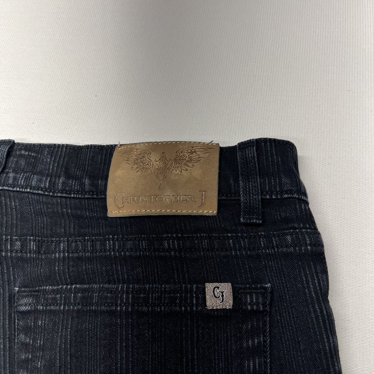 Vintage Christopher J Jeans Black Denim Y2K Grunge Baggy Faded Wide Size US 34 / EU 50 - 12 Thumbnail