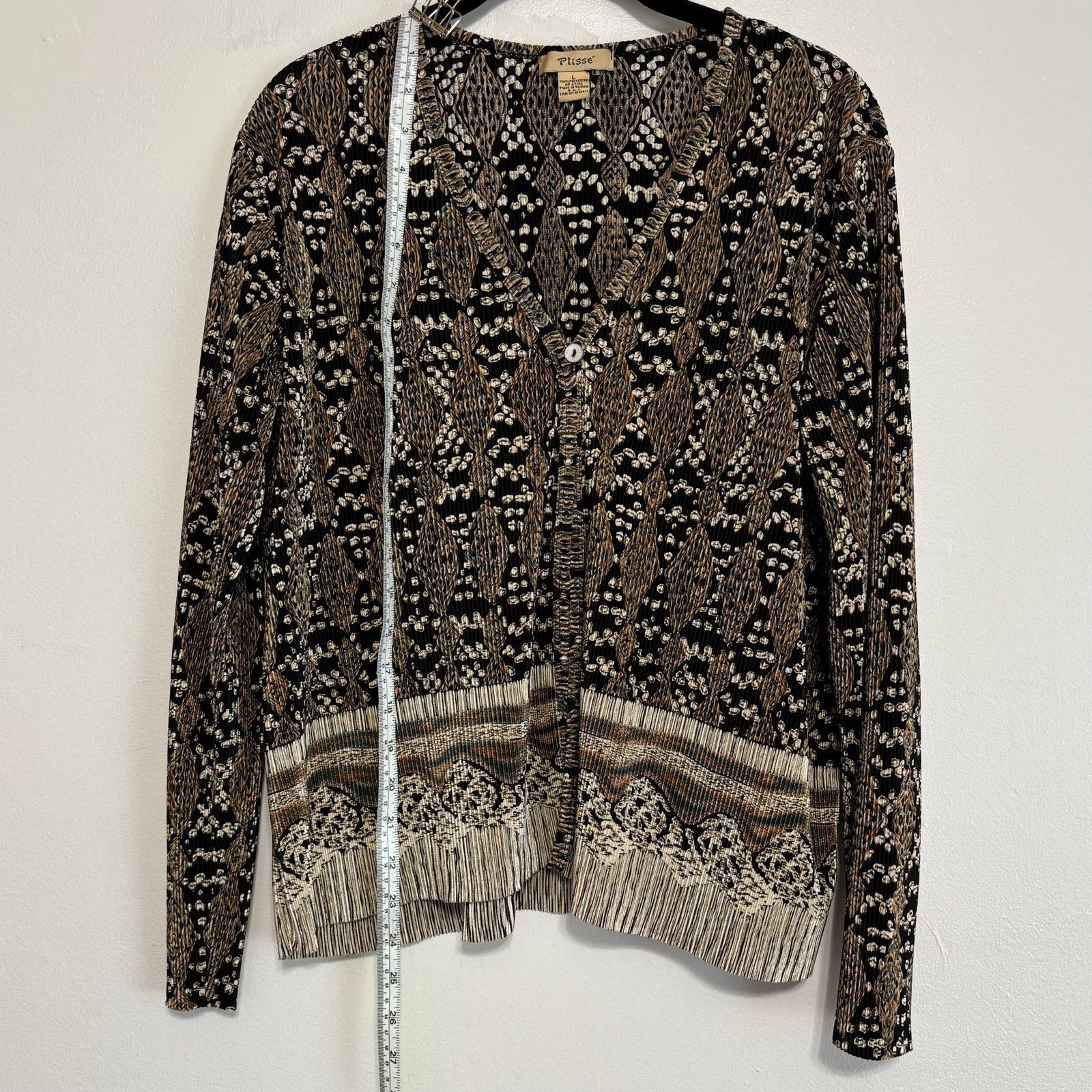 Other Plisse Accordion Pleat Abstract Single Button Cardigan Large Size L / US 10 / IT 46 - 3 Thumbnail