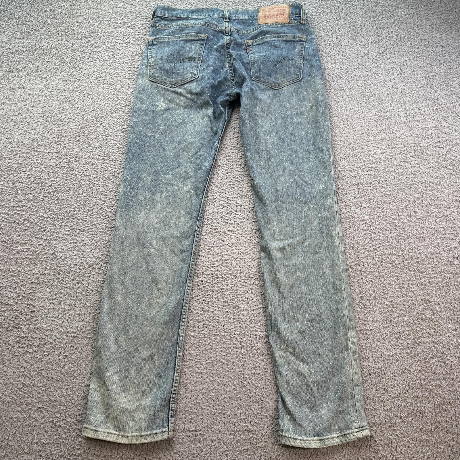 Levi's Levis 511 Mens 33x32 Blue Slim Fit Paint Splatter Jeans Size US 33 - 2 Thumbnail
