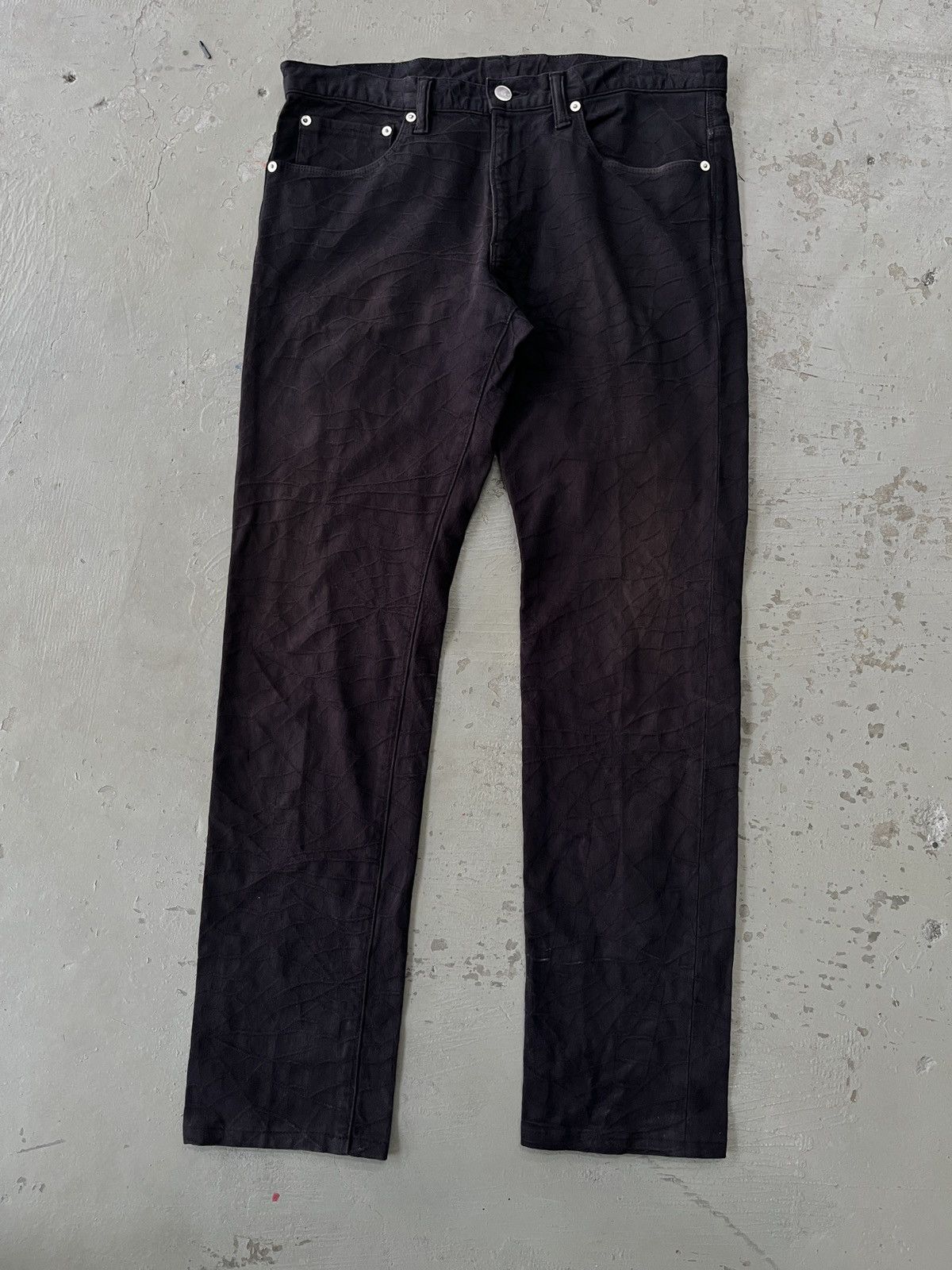 Lanvin Lanvin Faded Black Denim SpiderWeb Embroidered Detailing Size US 34 / EU 50 - 1 Thumbnail