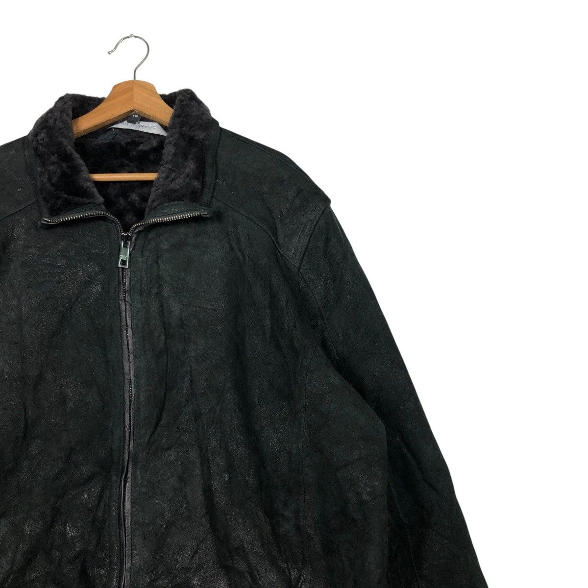 Andrew Marc 🔥VINTAGE LEATHER JACKET ANDREW MARC LAMB FUR BLANKET Size US XXL / EU 58 / 5 - 6 Thumbnail