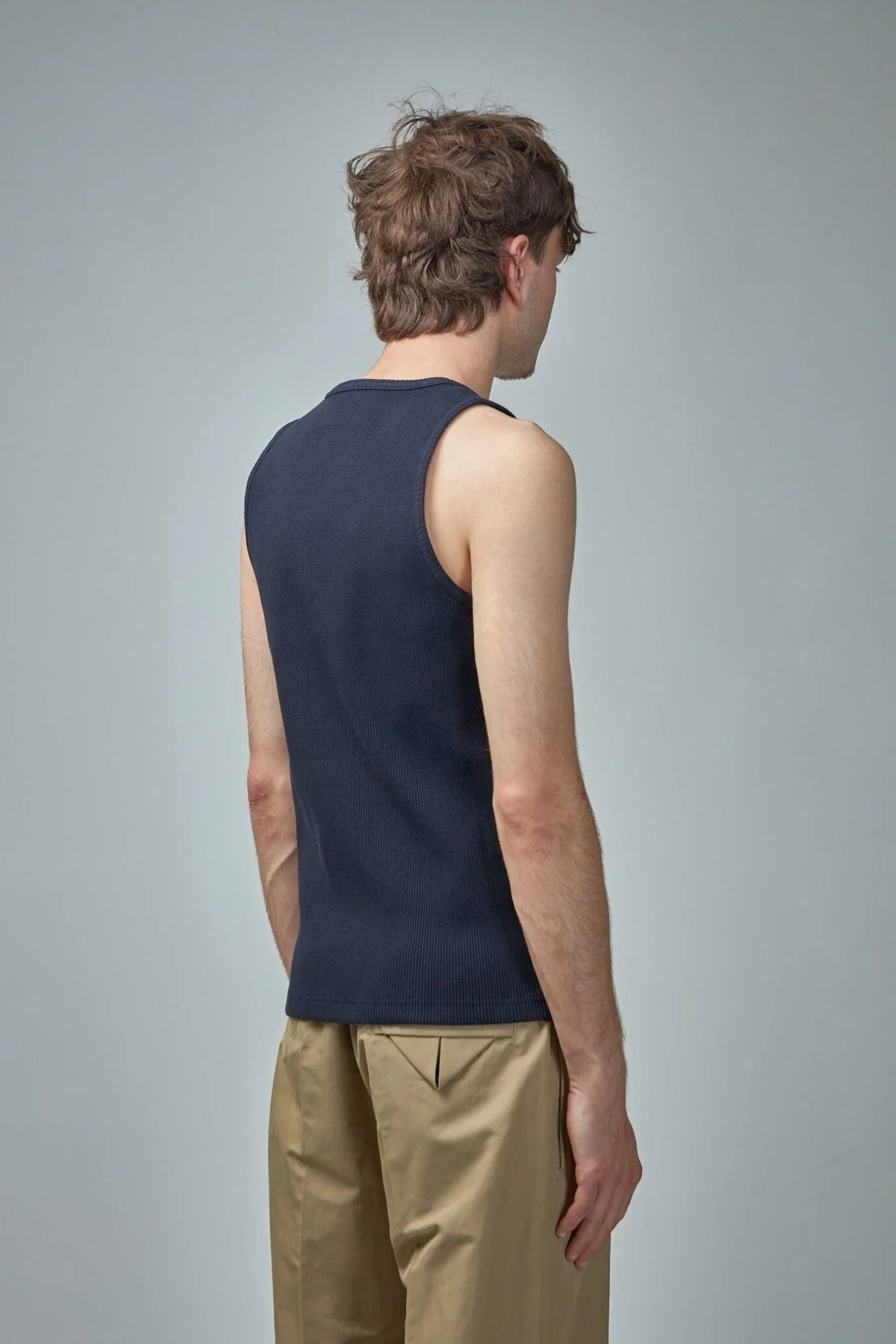 Bottega Veneta o1bcso1str0426 Cotton Rib Jersey Tank Top in Midnight Blue Size US L / EU 52-54 / 3 - 2 Thumbnail
