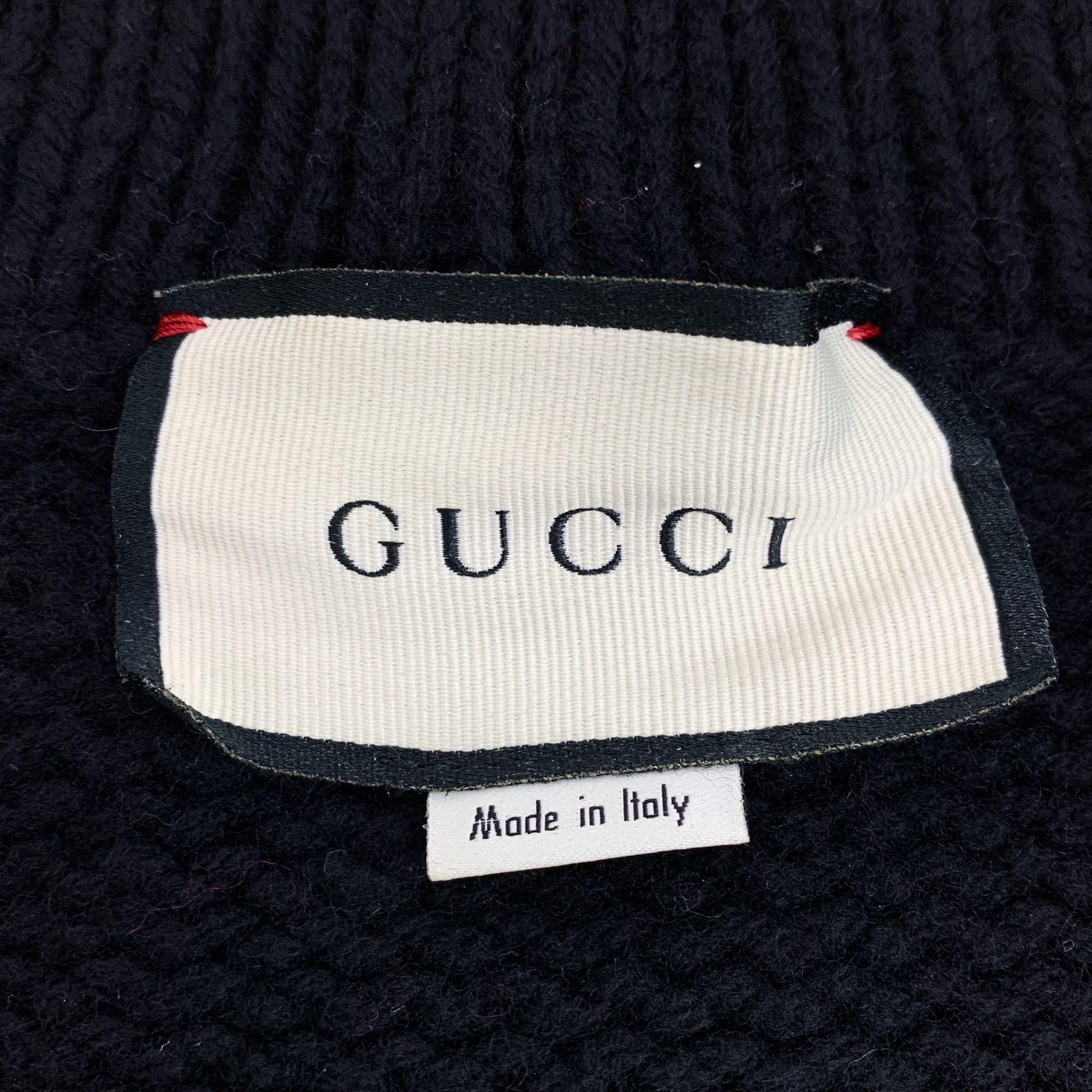 Gucci Gucci Black Wool Striped V-Neck Long-Sleeve Knitted Cardigan Size M / US 6-8 / IT 42-44 - 2 Thumbnail