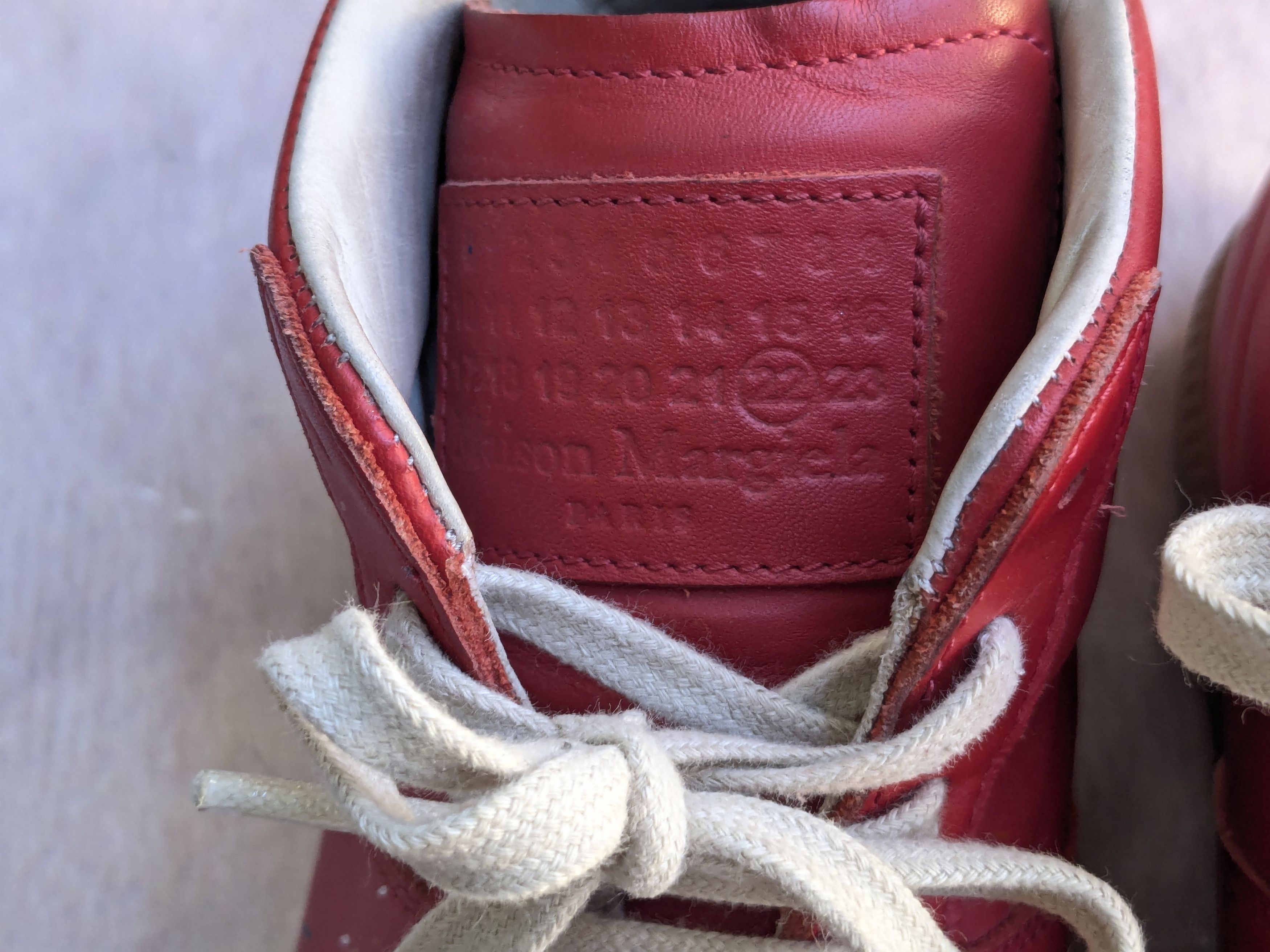 Maison Margiela Maison Margiela GAT Replica Red 9 42 Paint High Tops Size US 9 / EU 42 - 3 Thumbnail