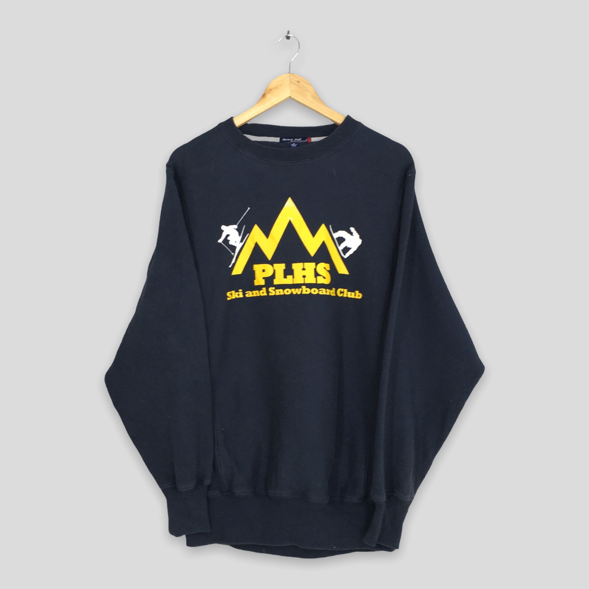 Vintage Vintage 90s PLHS Ski And Snowboard Black Sweatshirt Small Size US S / EU 44-46 / 1 - 1 Thumbnail