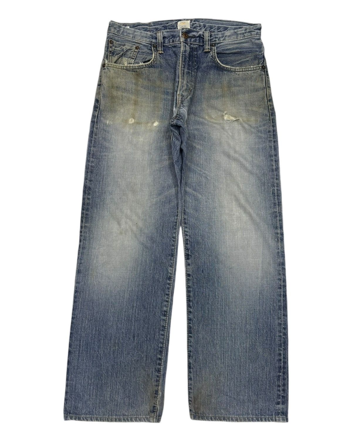 Edwin 🔥EDWIN 505z BAGGY JEANS DISTRESSED DENIM SELVEDGE JEANS Size US 32 / EU 48 - 8 Thumbnail