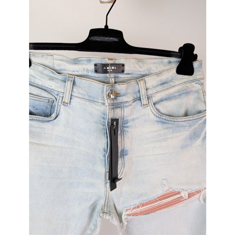Amiri o1rshd1 MX1 Suede Denim Jeans in Medium Indigo Size US 32 / EU 48 - 8 Thumbnail