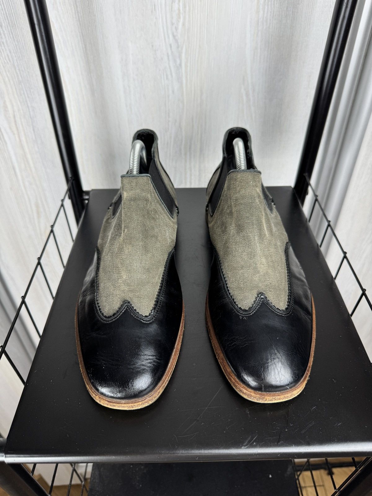Barracuda Barracuda Grey Canvas Black Leather light chelsea boots 42 Size US 9 / EU 42 - 7 Thumbnail