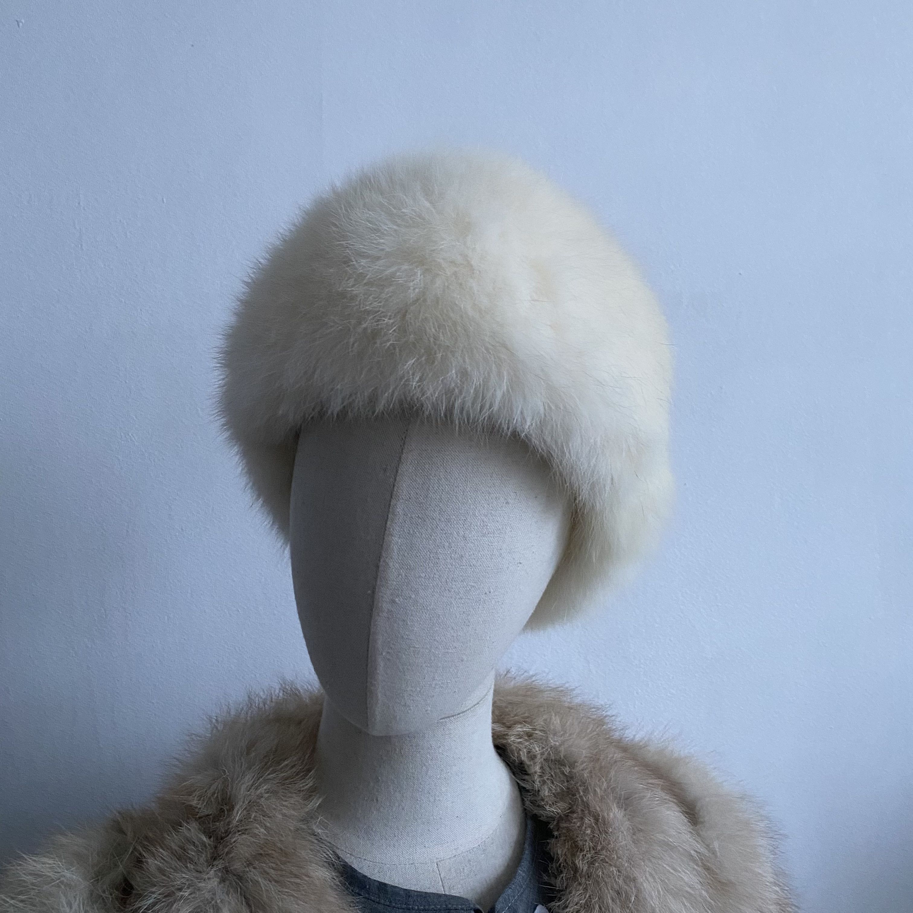 If Six Was Nine Oldmoney Vintage 90s Fluffy Real Fur Hat Luxury Size ONE SIZE - 2 Thumbnail