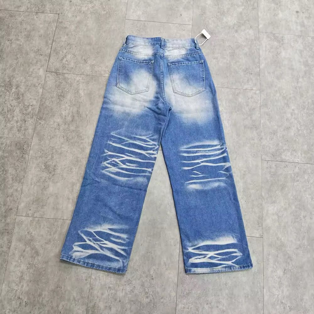 Japanese Brand × Jean Vintage Washed Blue Wide Leg Jeans Size US 28 / EU 44 - 4 Thumbnail