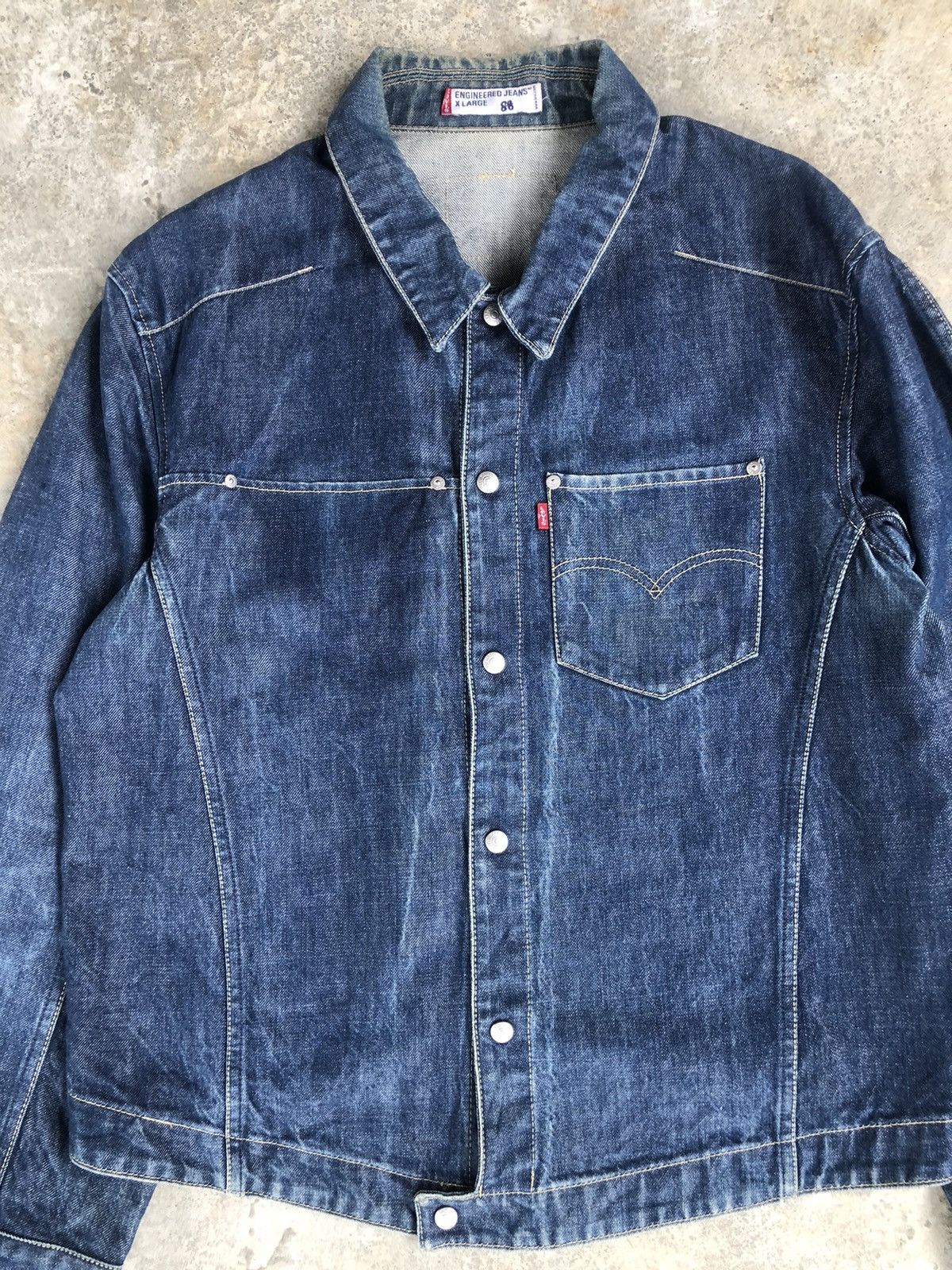 Levi's Y2k Levis Engineered Type 1 Denim Jacket Distressed Denim Size US XL / EU 56 / 4 - 3 Thumbnail